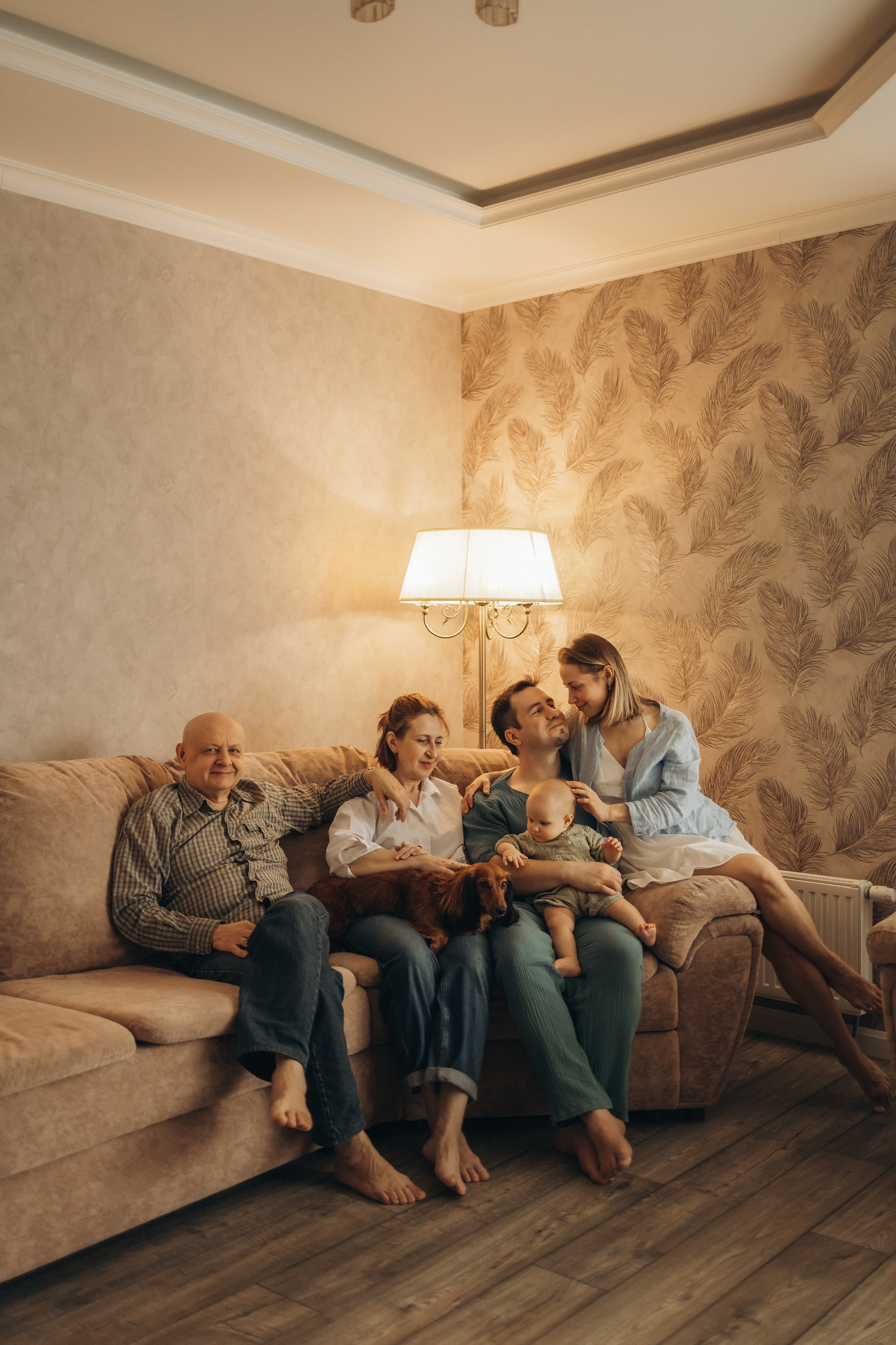 Полина, Максим и малышка Нина. Семейный, домашний, ньюборн фотограф Москва Цветкова Елизавета