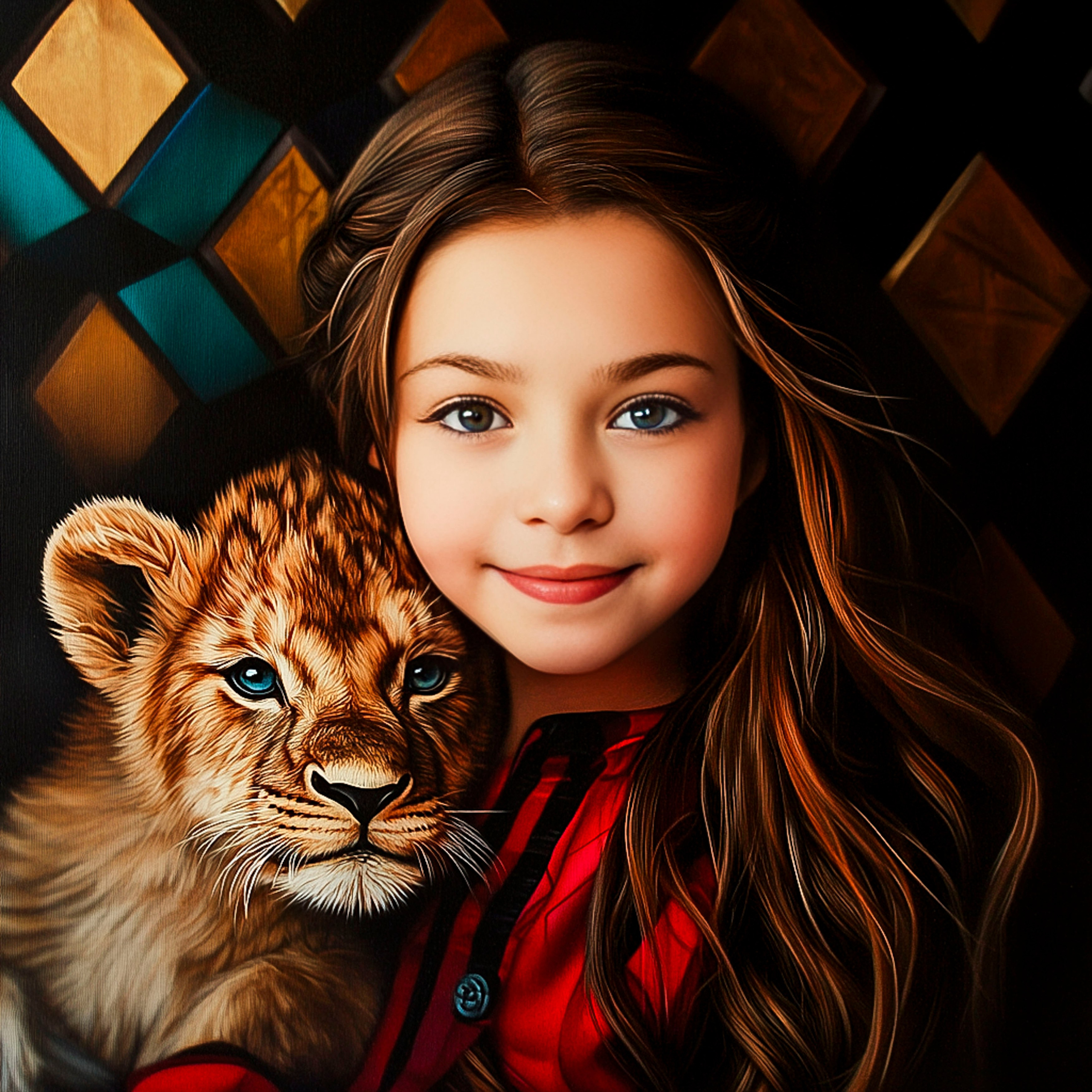 Нейрофотосессия для Лизы. Девочка с львенком и змеей. ФотоХудожник Харитонова Ирина г. Санкт-Петербург