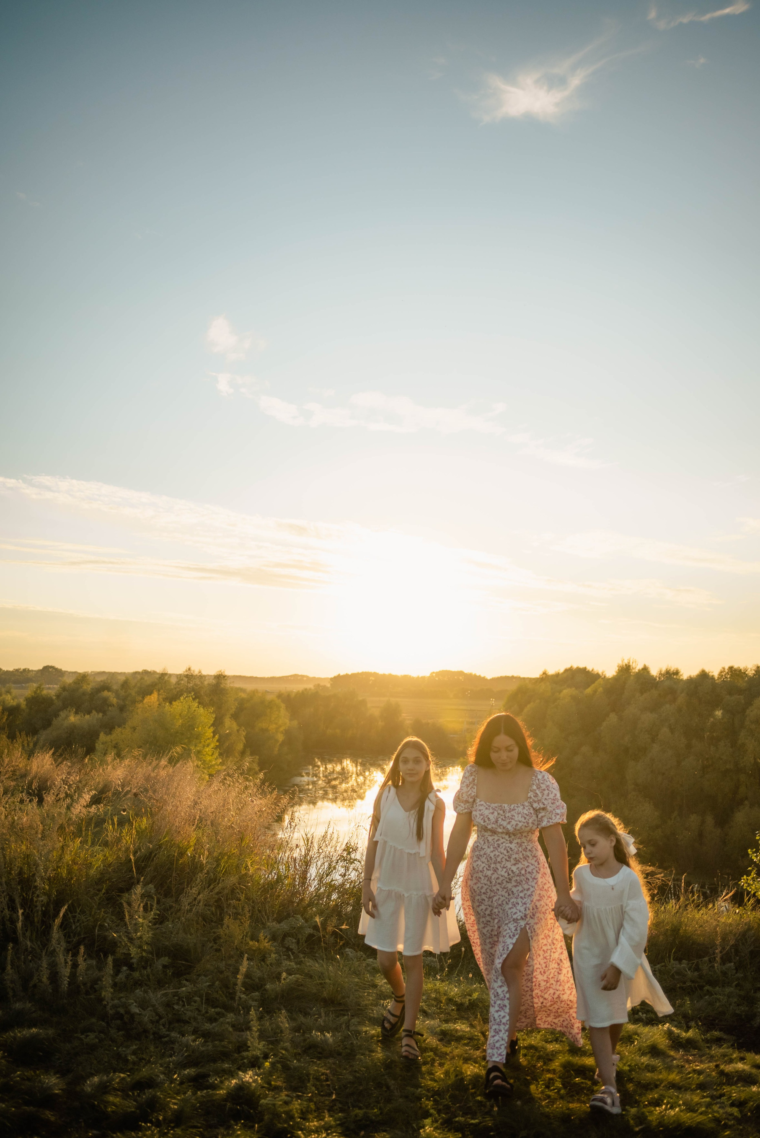 Закат в августе в шубке лисы. Свадебный и семейный фотограф в Новосибирске, Санкт-Петербурге, Москве