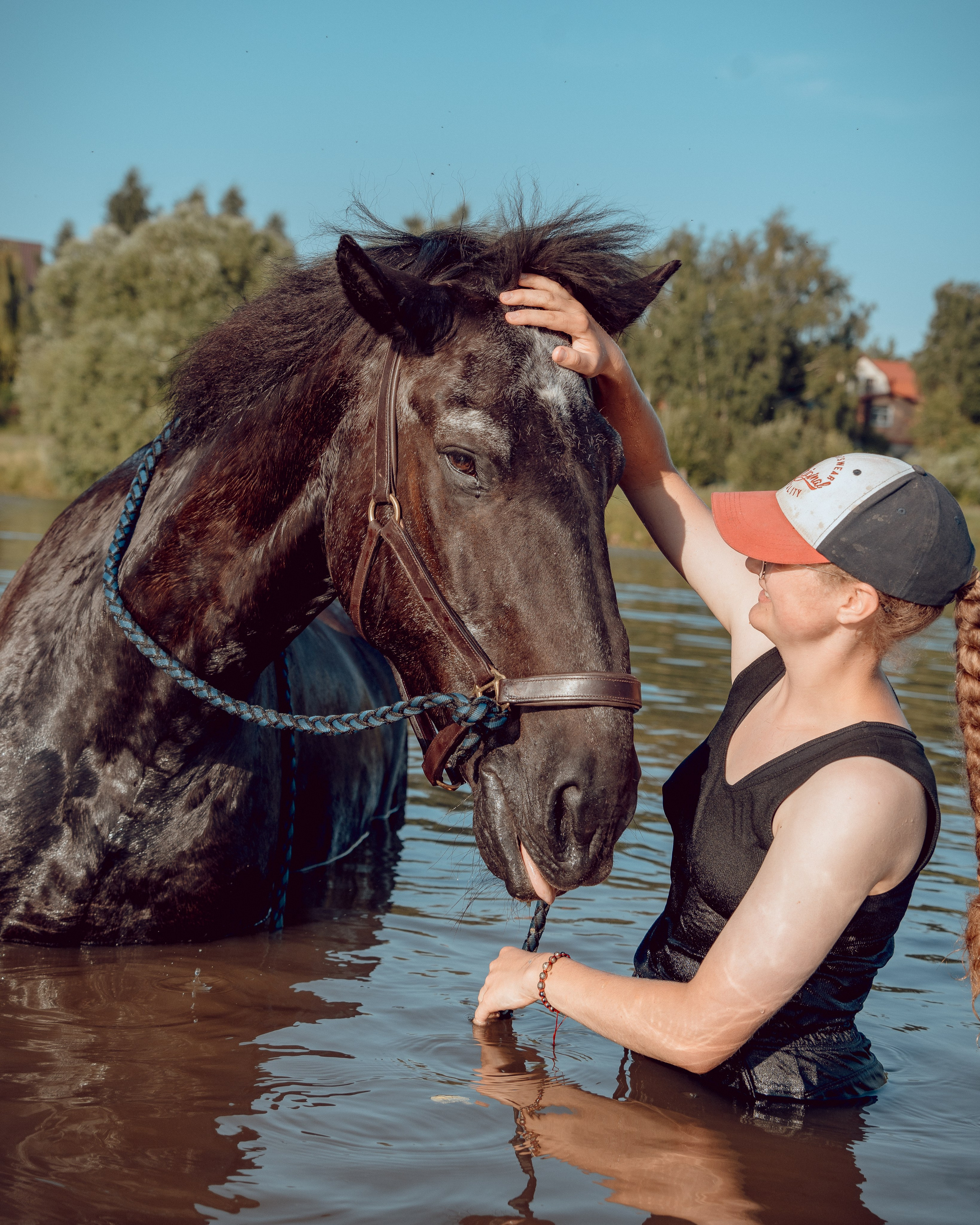 Купание лошадей 05.07.2024. Портретный и семейный фотограф в Москве/Видное