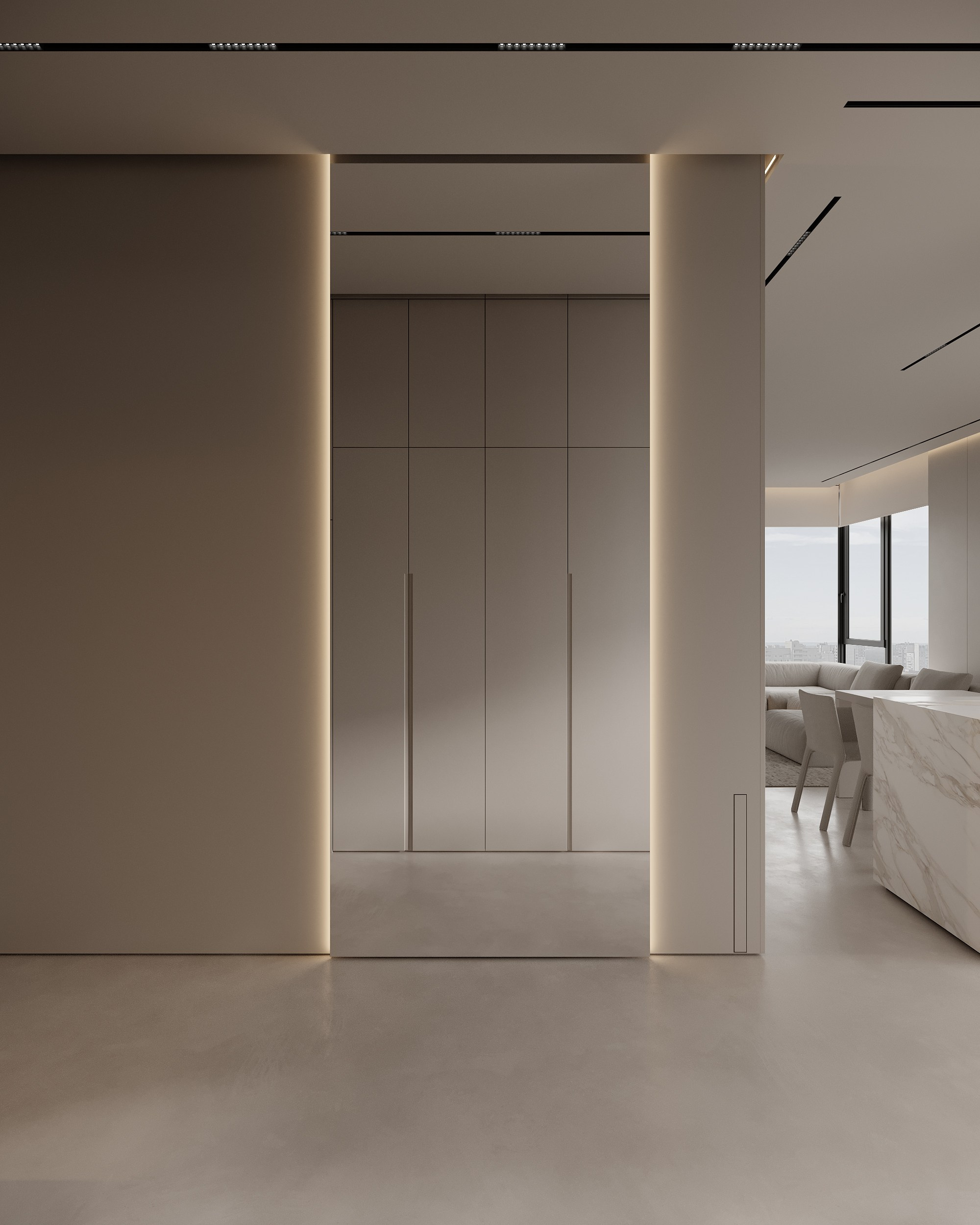 Монохромный интерьер просторной квартиры в Москве. Дизайн интерьера Санкт-Петербург | Москва | Калининград