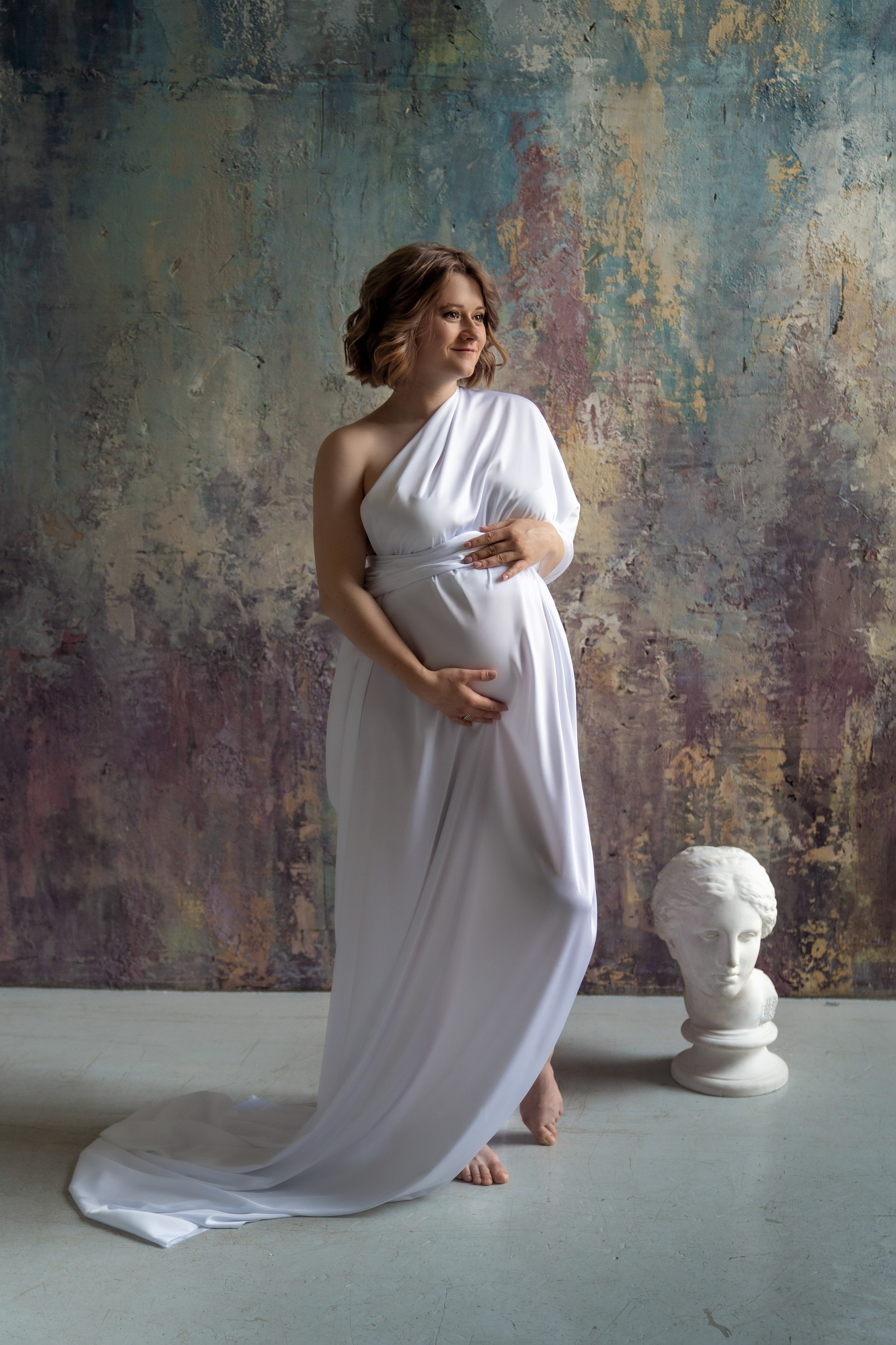 Фотосессия беременности с шелковой тканью. Трубинова Екатерина | Семейный фотограф | Москва