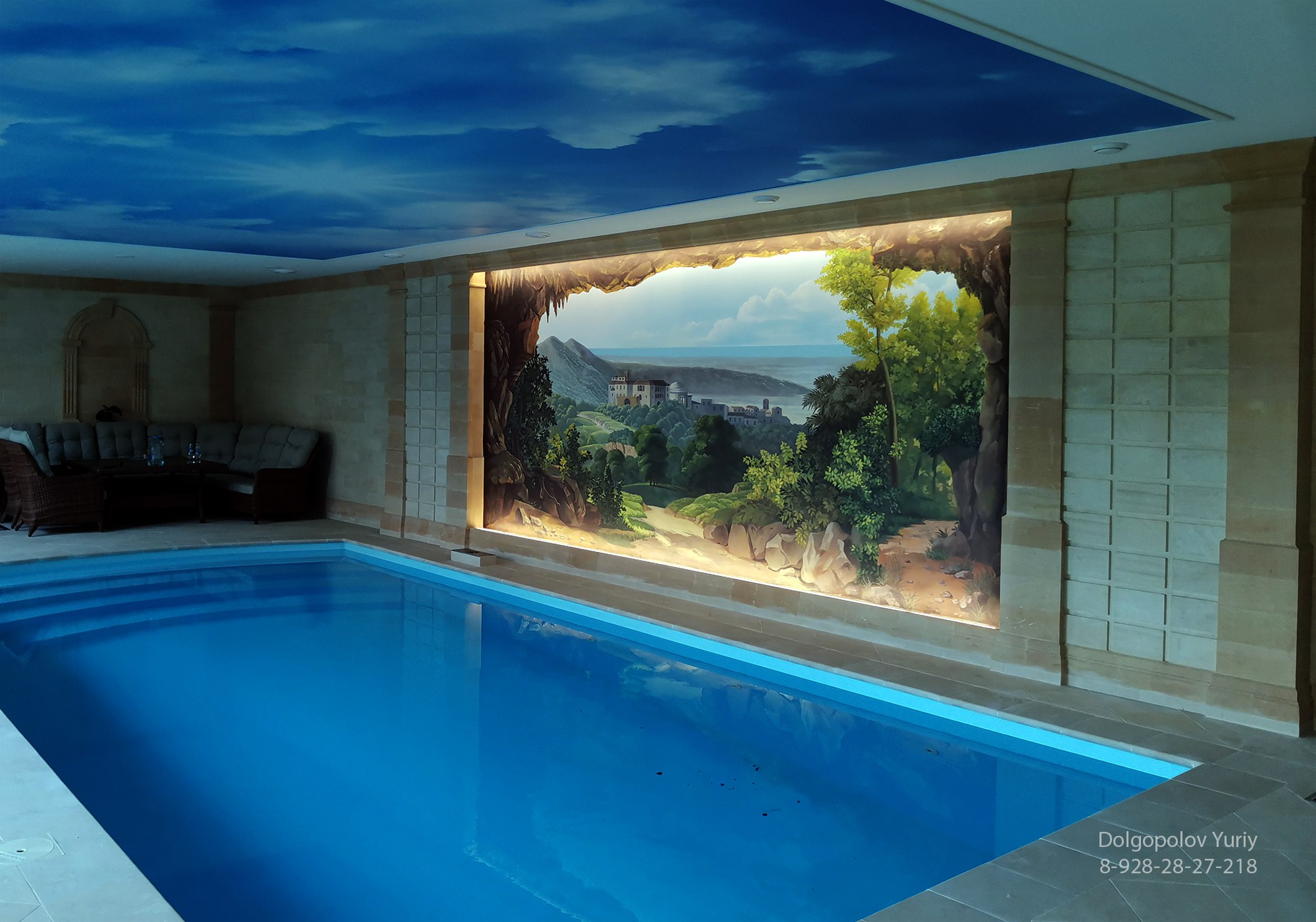 Художественная роспись бассейна