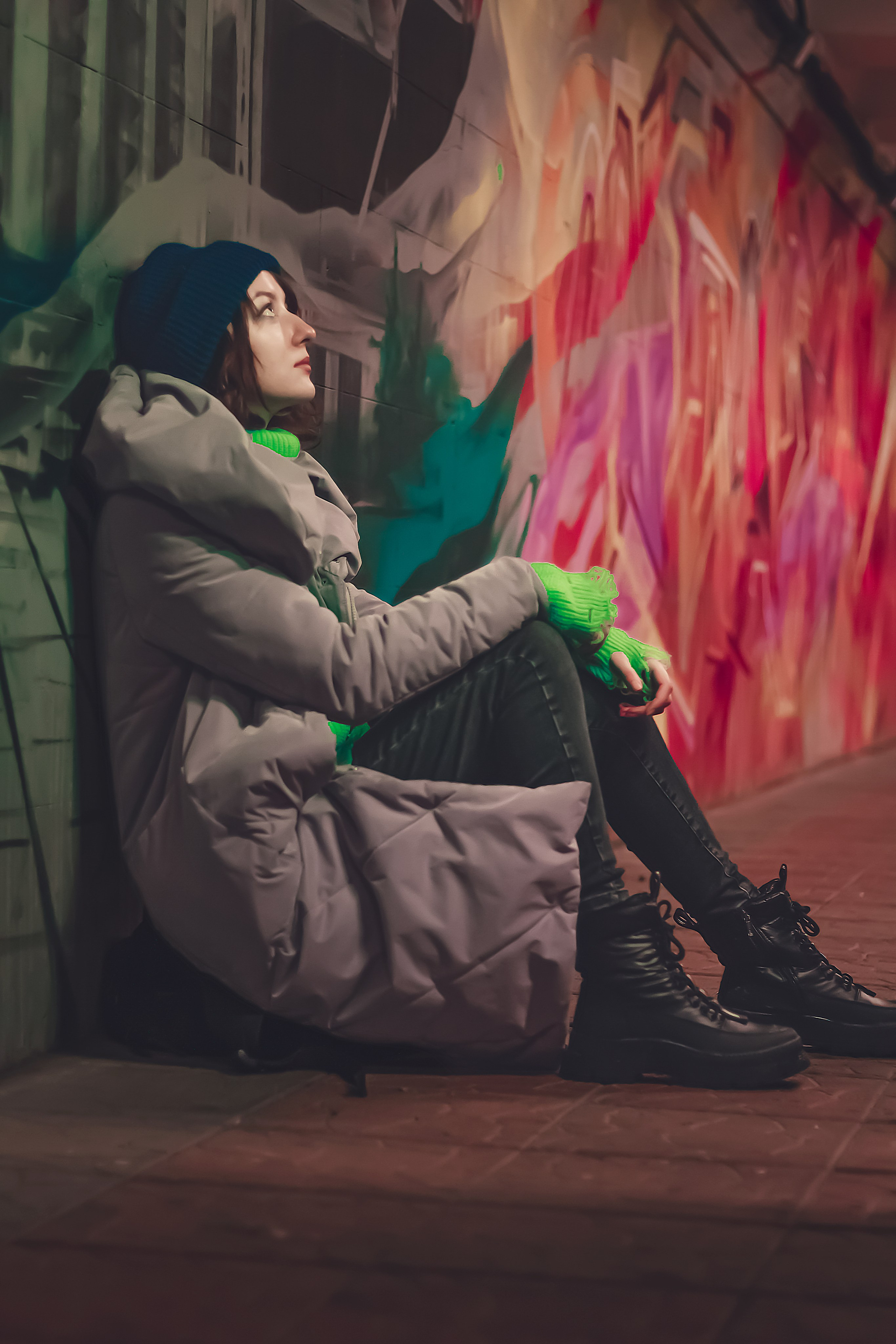 Ночь. Фотограф в Новокузнецке