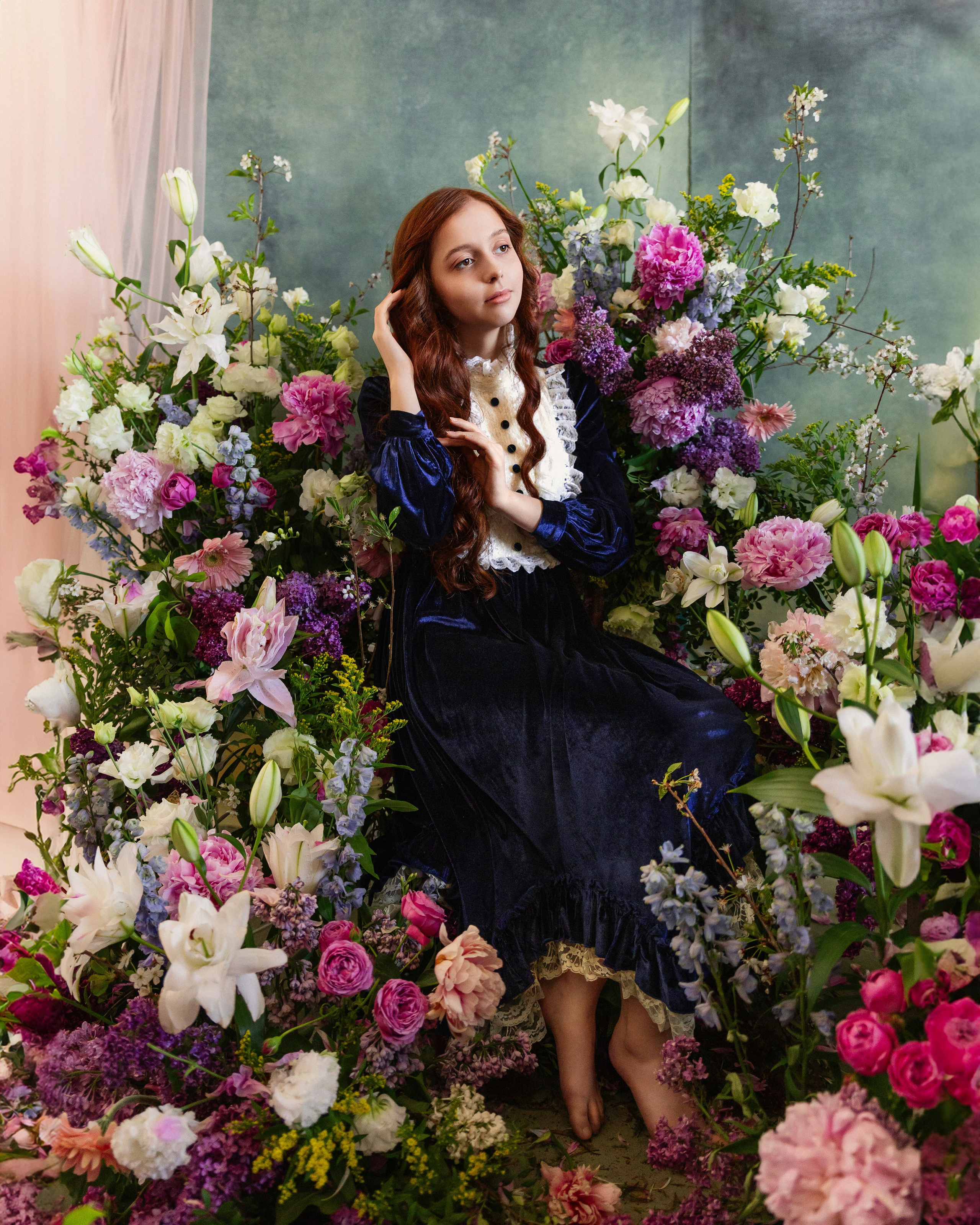 Волшебная портретная фотосессия в живых цветах. Трубинова Екатерина | Семейный фотограф | Москва