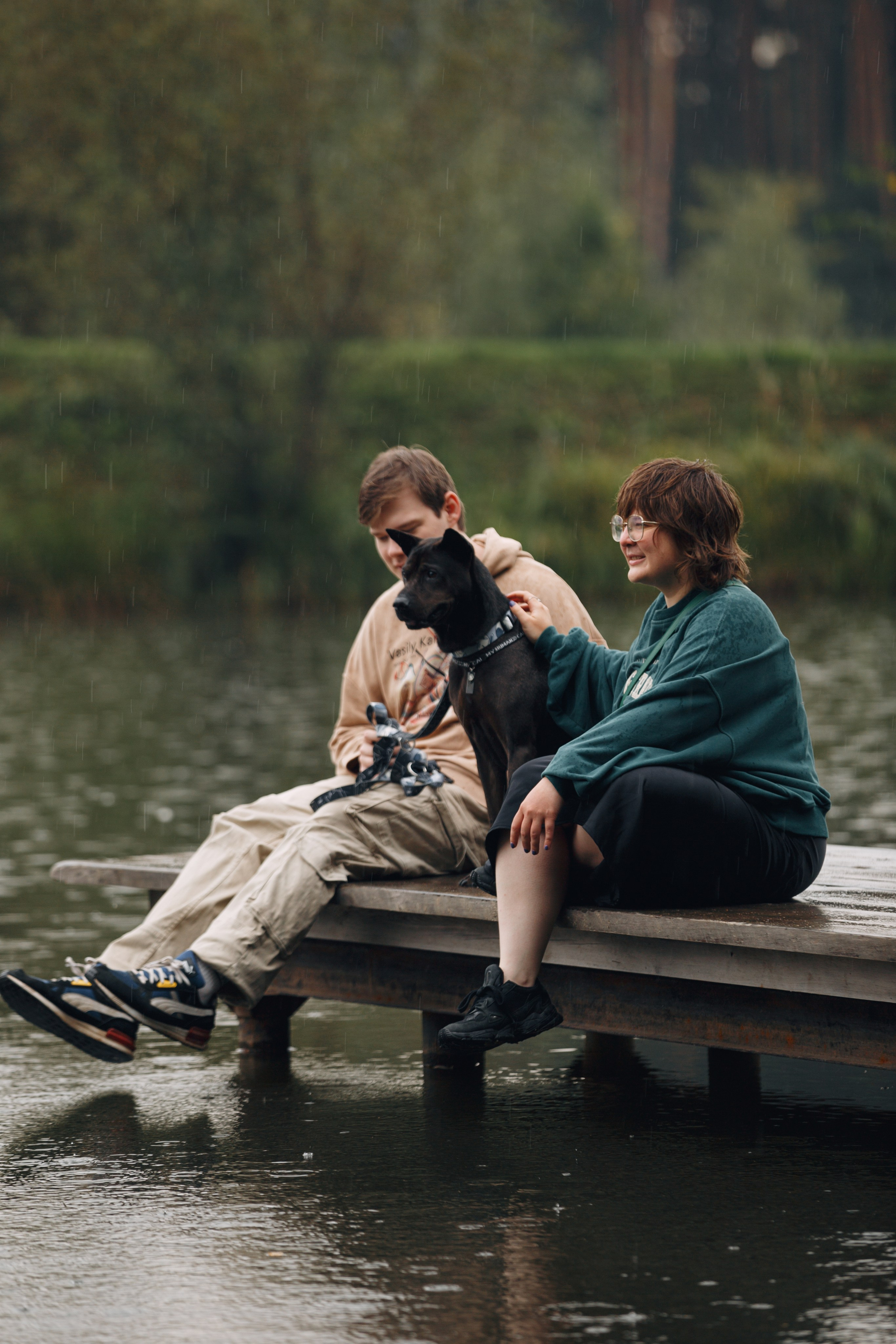 Рэкс, Лена и Вова в Мещерском. Фотограф анималист Кристина Карпова, Москва
