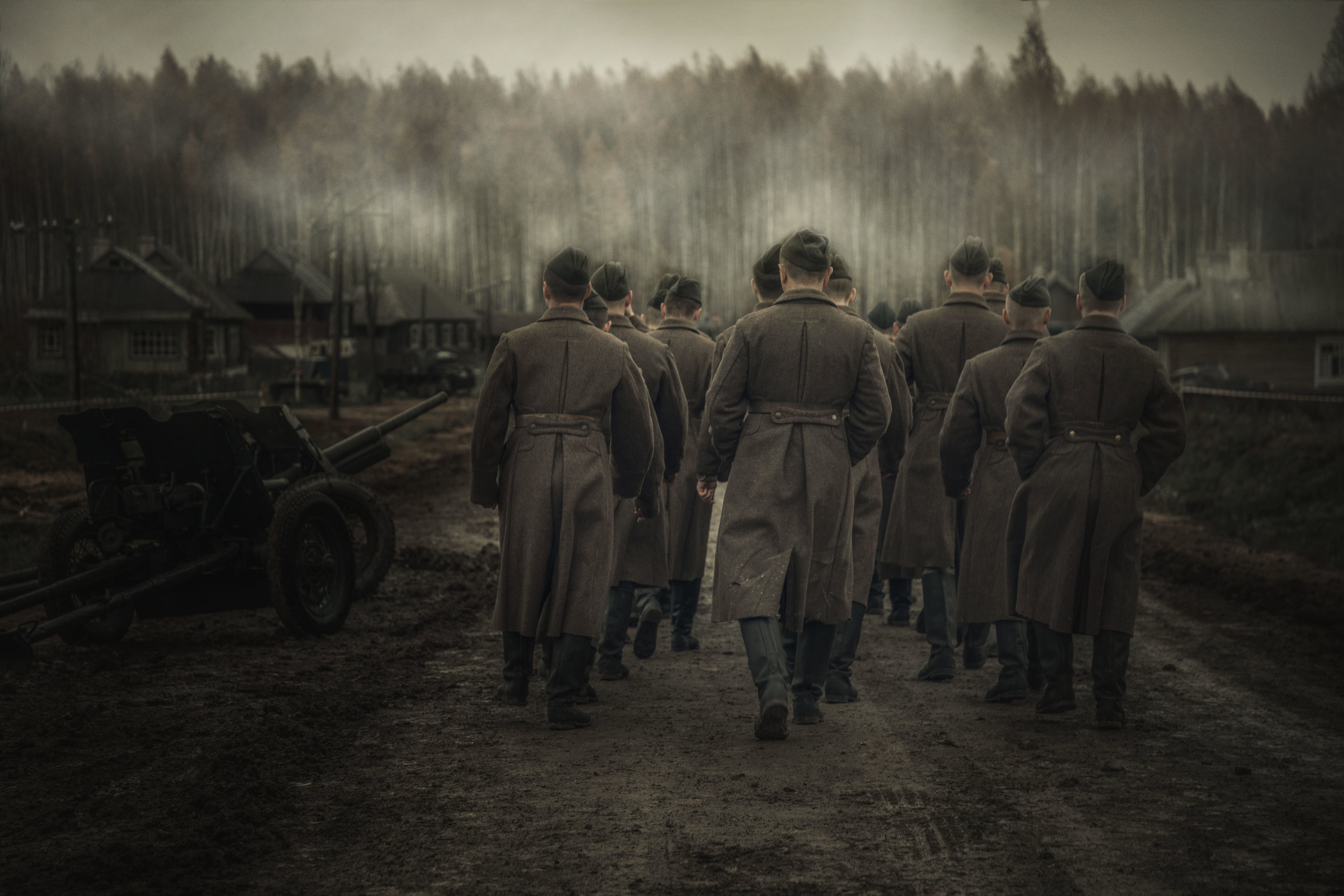 Военно-историческая реконструкция, реконструкция ВОВ, реконструкторы, кинокомплекс Военфильм, репортаж, 1941 год, Битва за Москву, Подольские курсанты, Ильинский рубеж