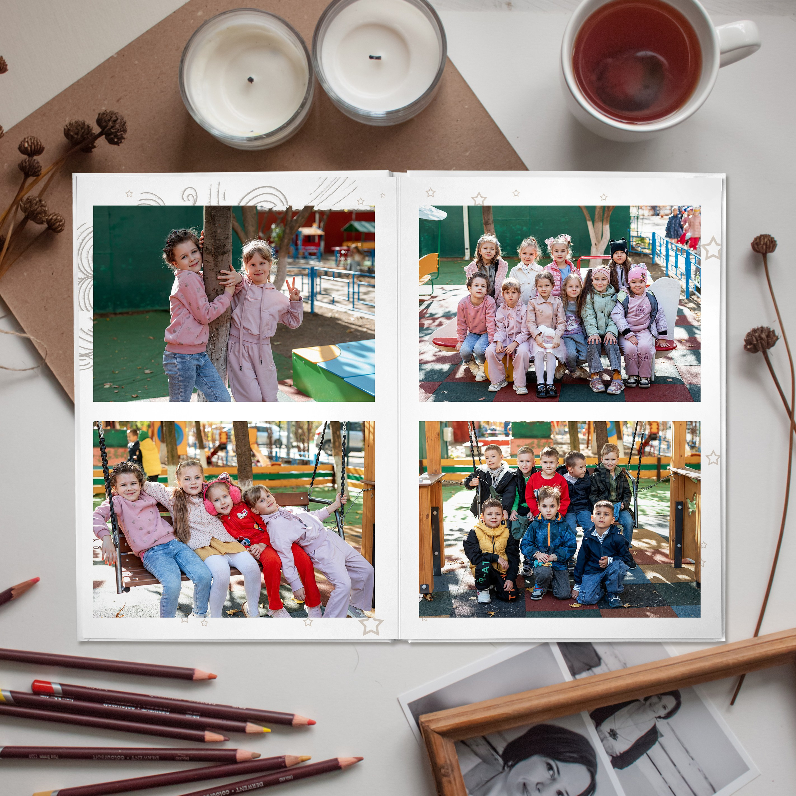 Альбом детский сад (3 разворота) ВОЗДУХ. ФОТОГРАФ ВЫПУСКНЫХ АЛЬБОМОВ в Краснодаре Ворчик Татьяна