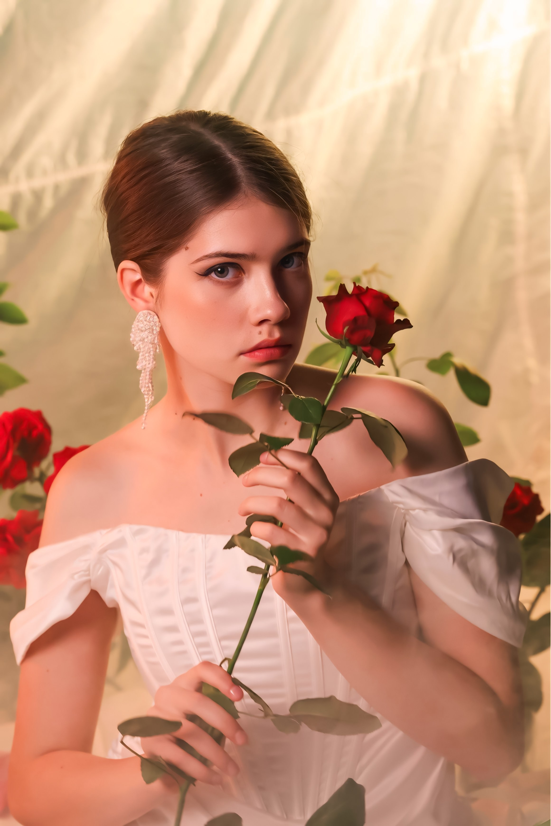 Шёпот лепестков и нежность невесты. Портретный и семейный фотограф в Москве Мария Иванова