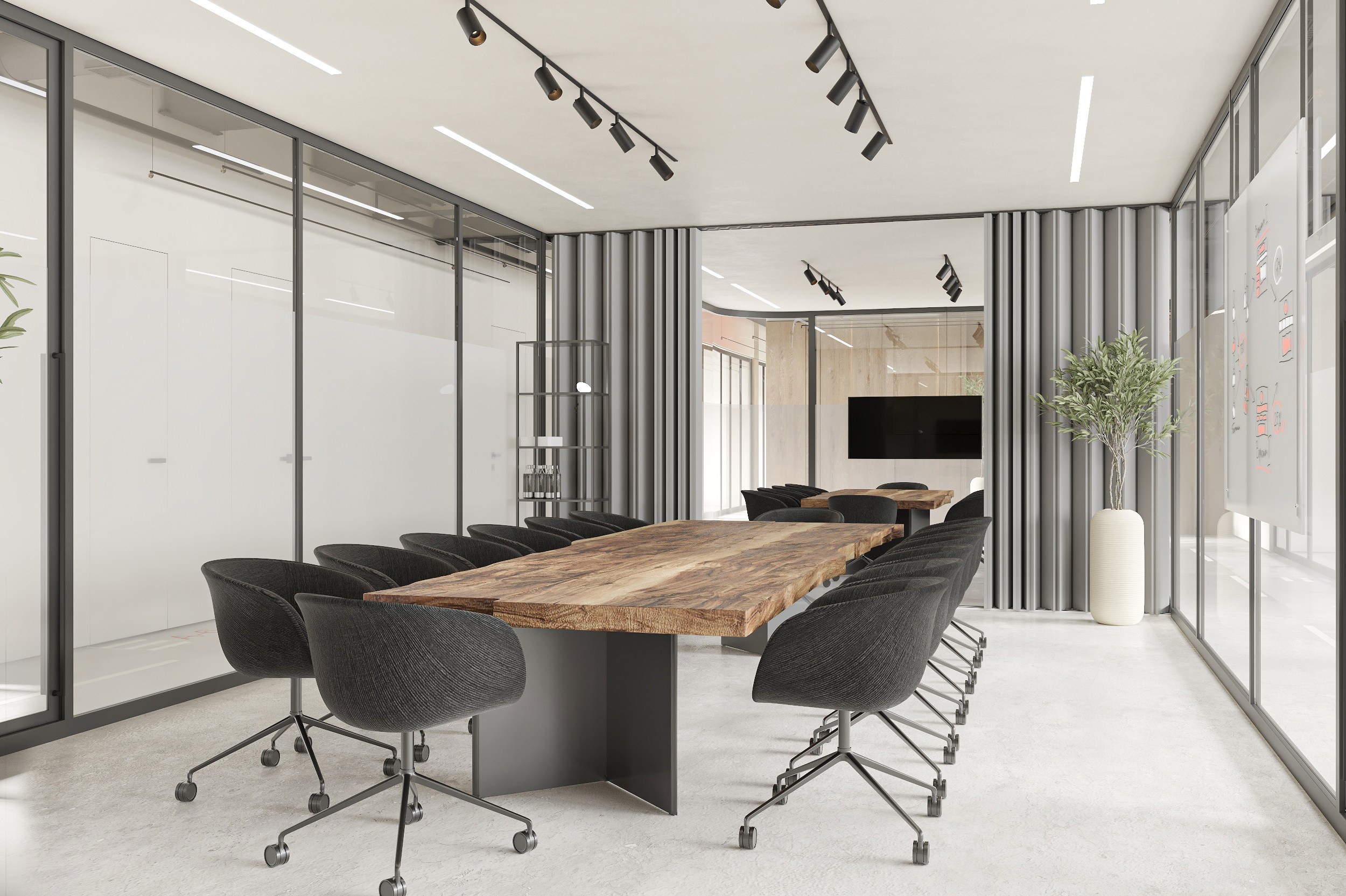 Офис 220 м². Ксения. 3D‑визуализатор