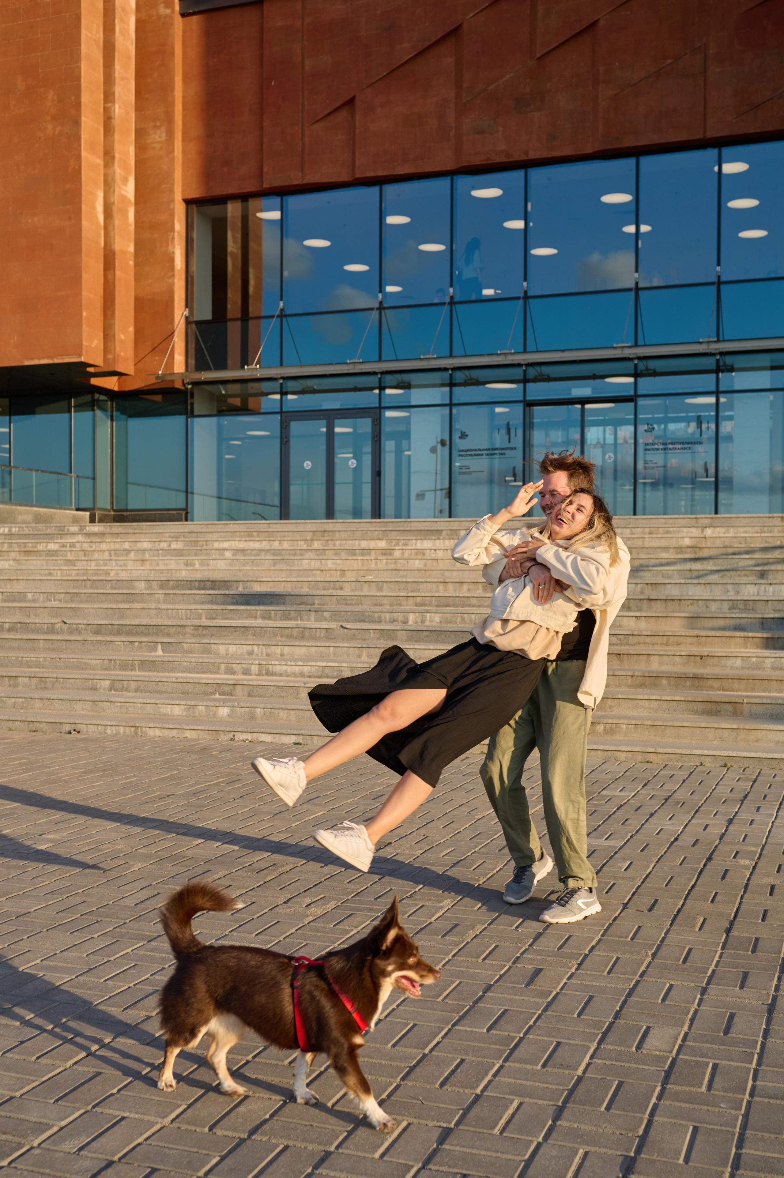 Ренита и Егор с Фокси и Пени. Фотограф анималист в Казани Алина Сулейманова. Фотограф животных