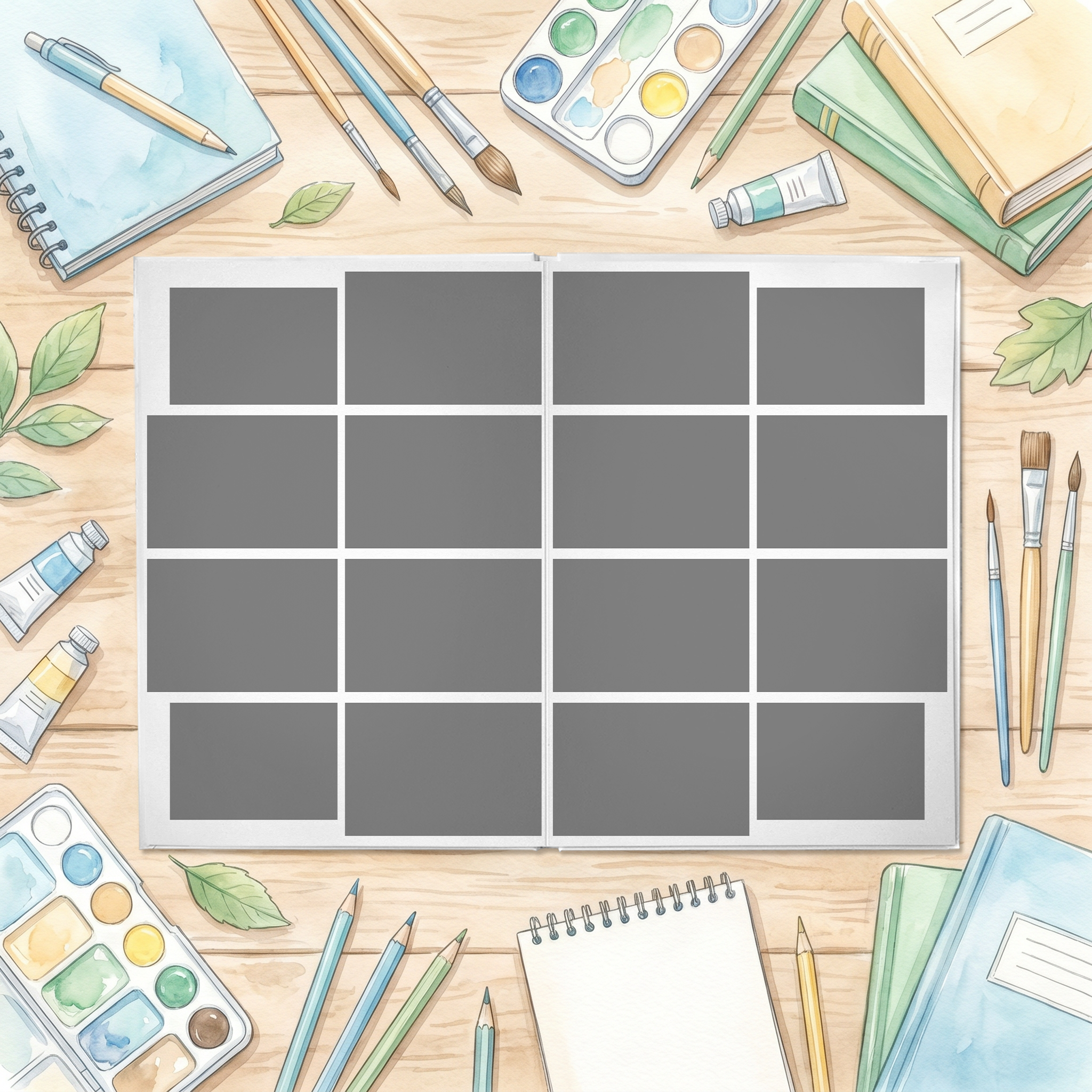 020 Aquarel. Дизайны, psd шаблоны школьных и выпускных альбомов и обложек