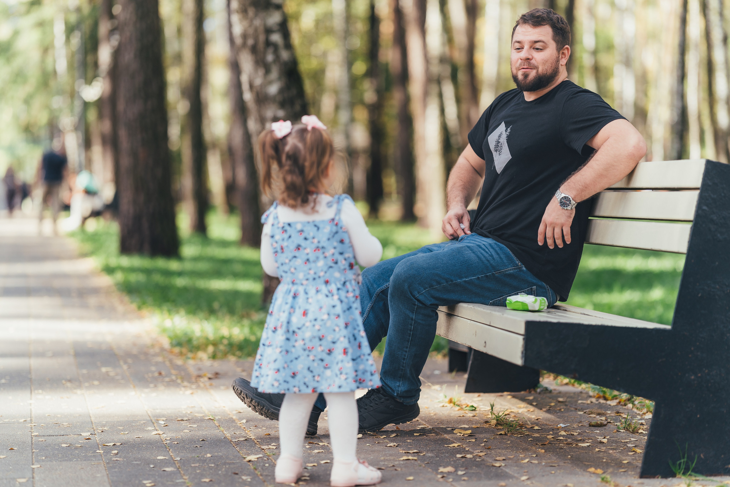 Денис с дочкой, Балашиха, парк Пехорка. Наталья Дукалова фотограф Щелково Королев Пушкино Москва Балашиха