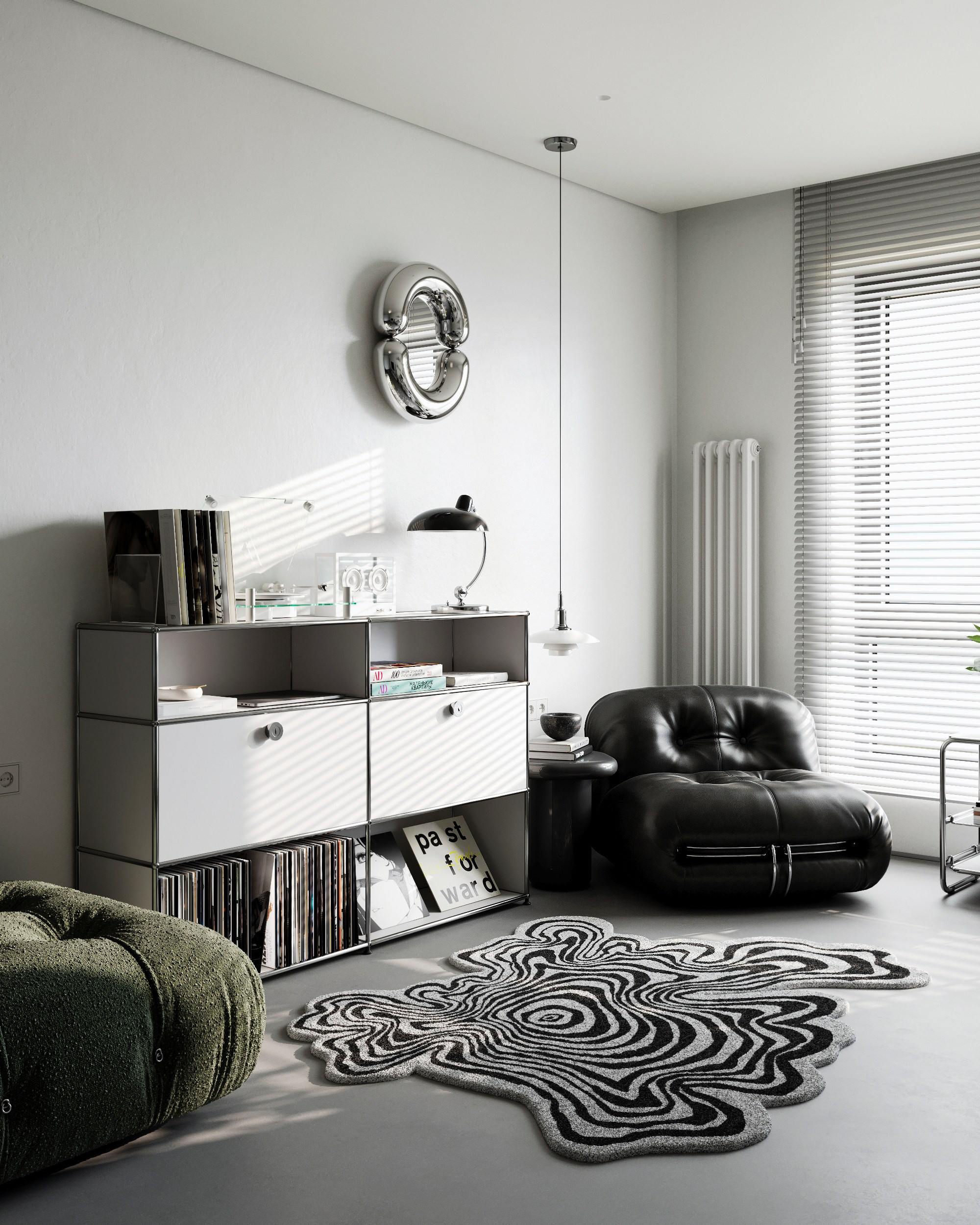 WHITE HOME OFFICE. 3D визуализация интерьера eugene7even