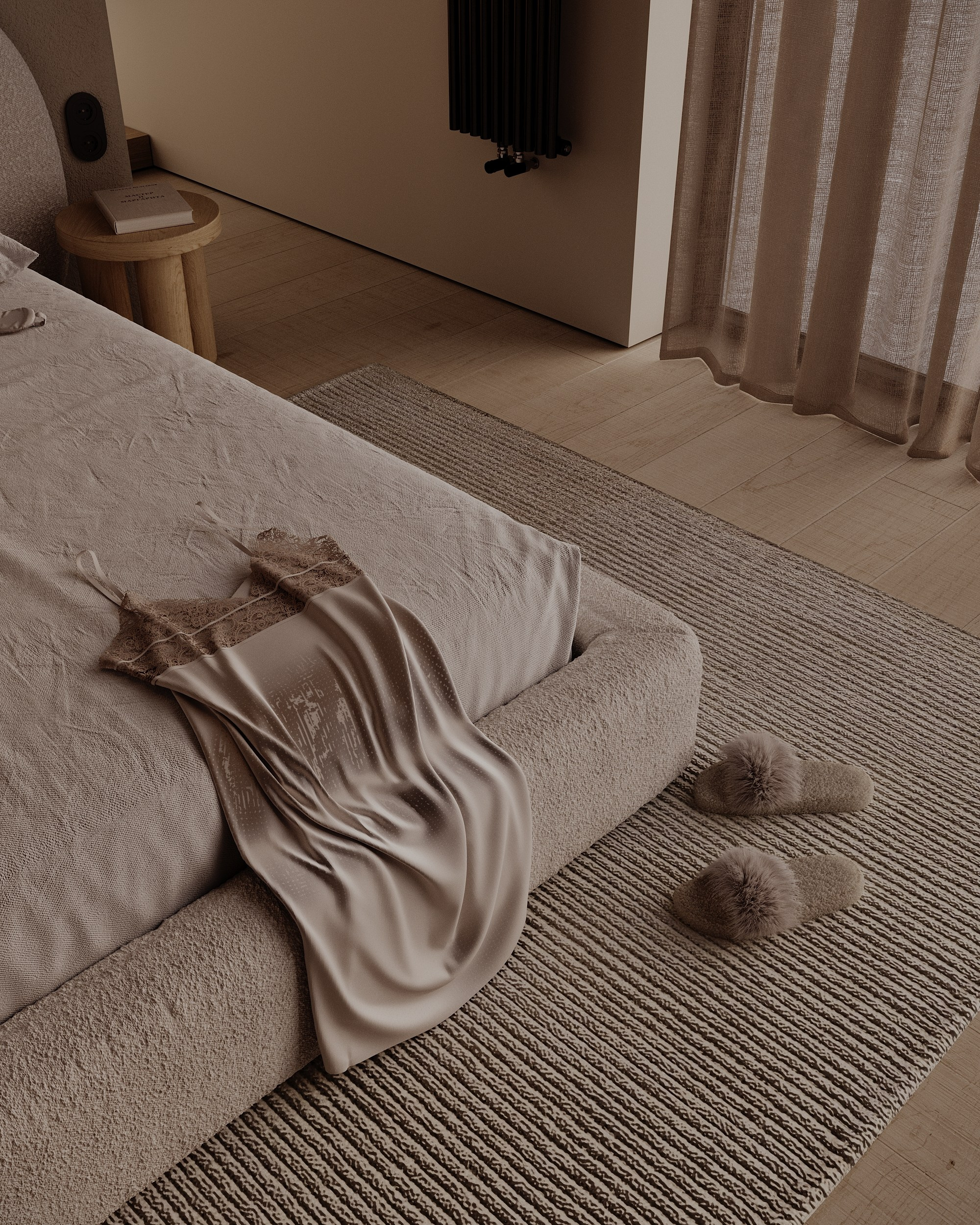 CALM BEDROOM. Interior 3D visualizer Liya Iskevich