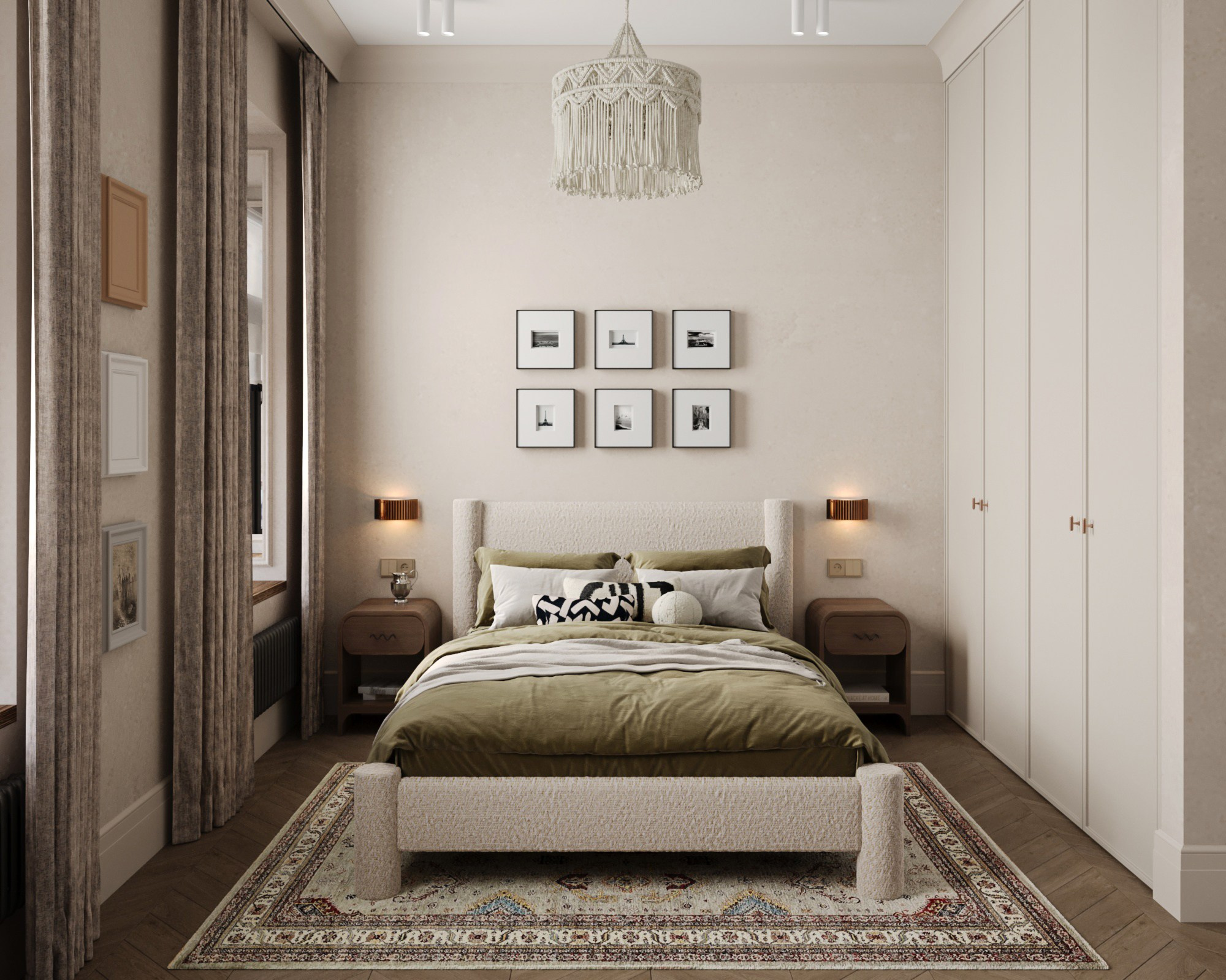 современный интерьер с винтажными элементами в квартире СПб