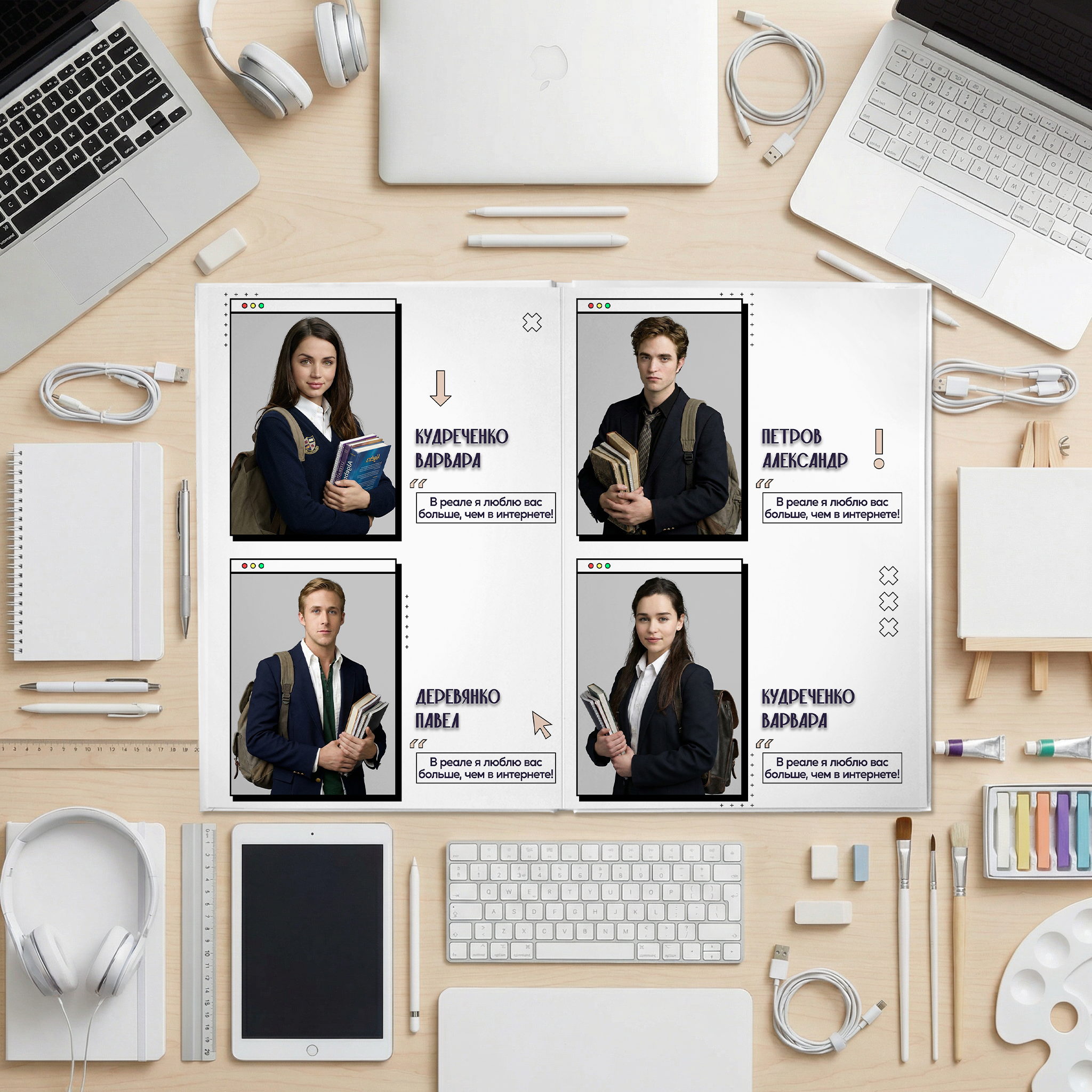 036 Internet II. Дизайны, psd шаблоны школьных и выпускных альбомов и обложек