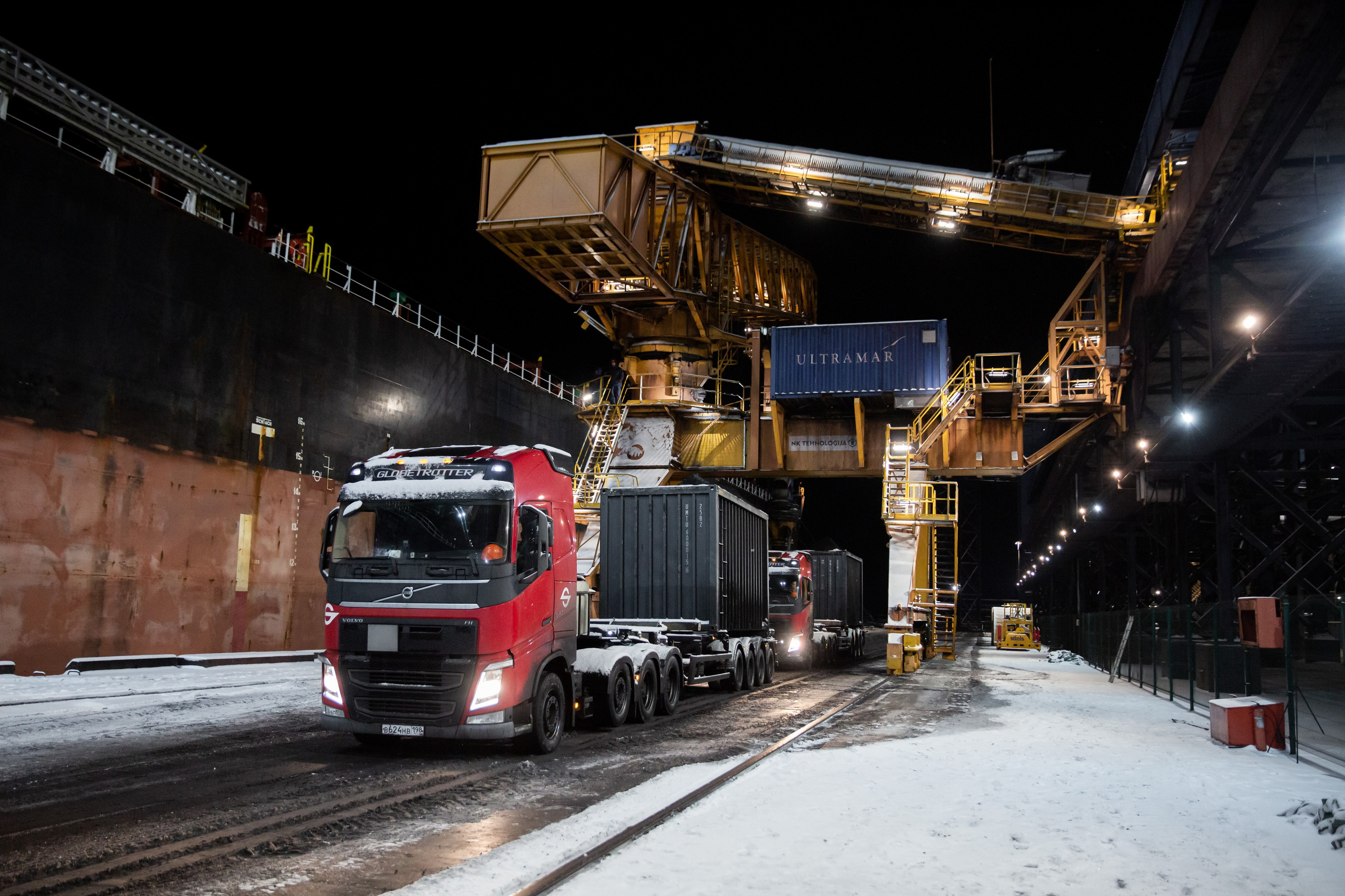 Зимняя разгрузка ULTRAMAR. Снимаю съемки