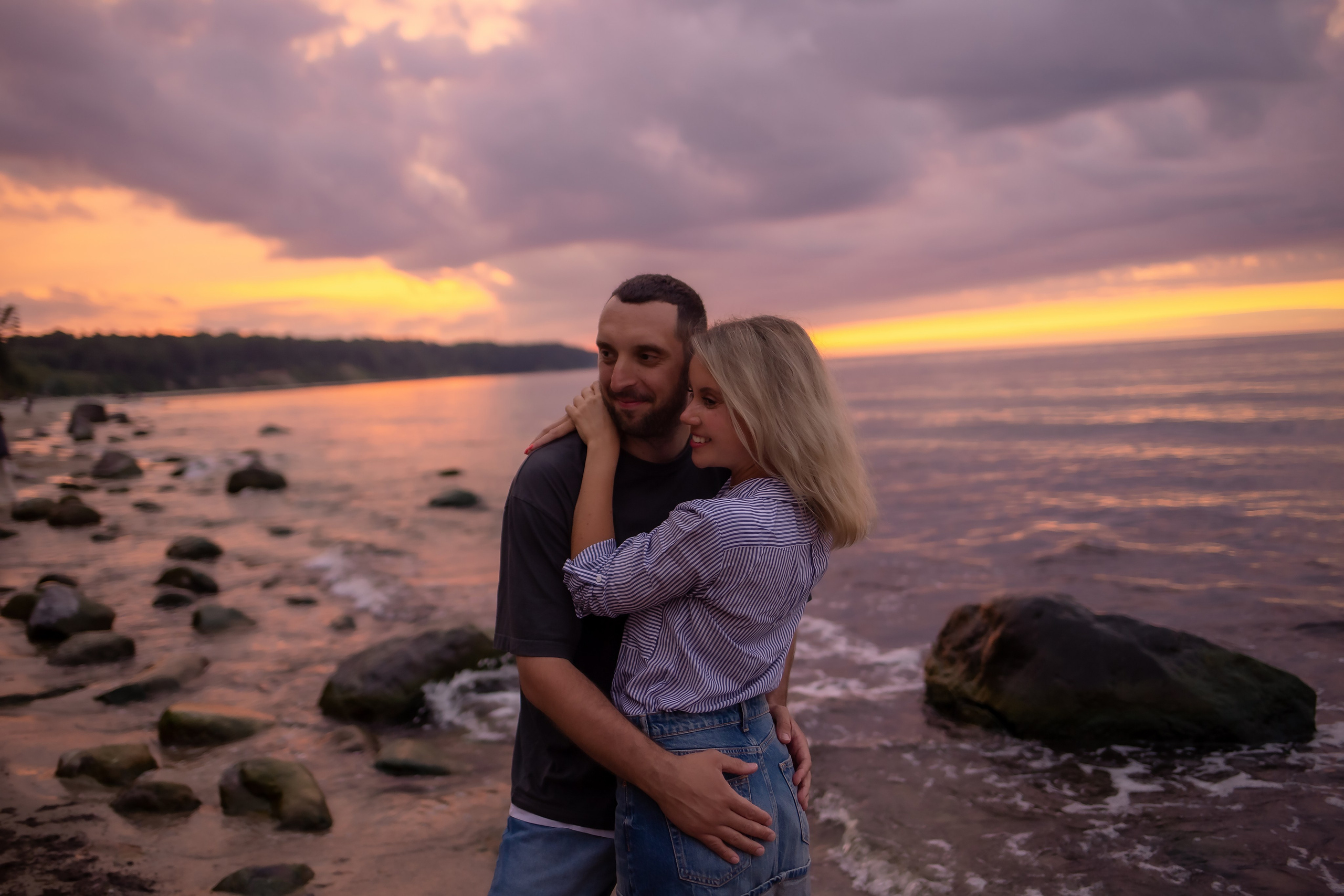 Есеня, Леня и Аня. Закат в Куликово. Фотограф в Калининграде Решетникова Алина