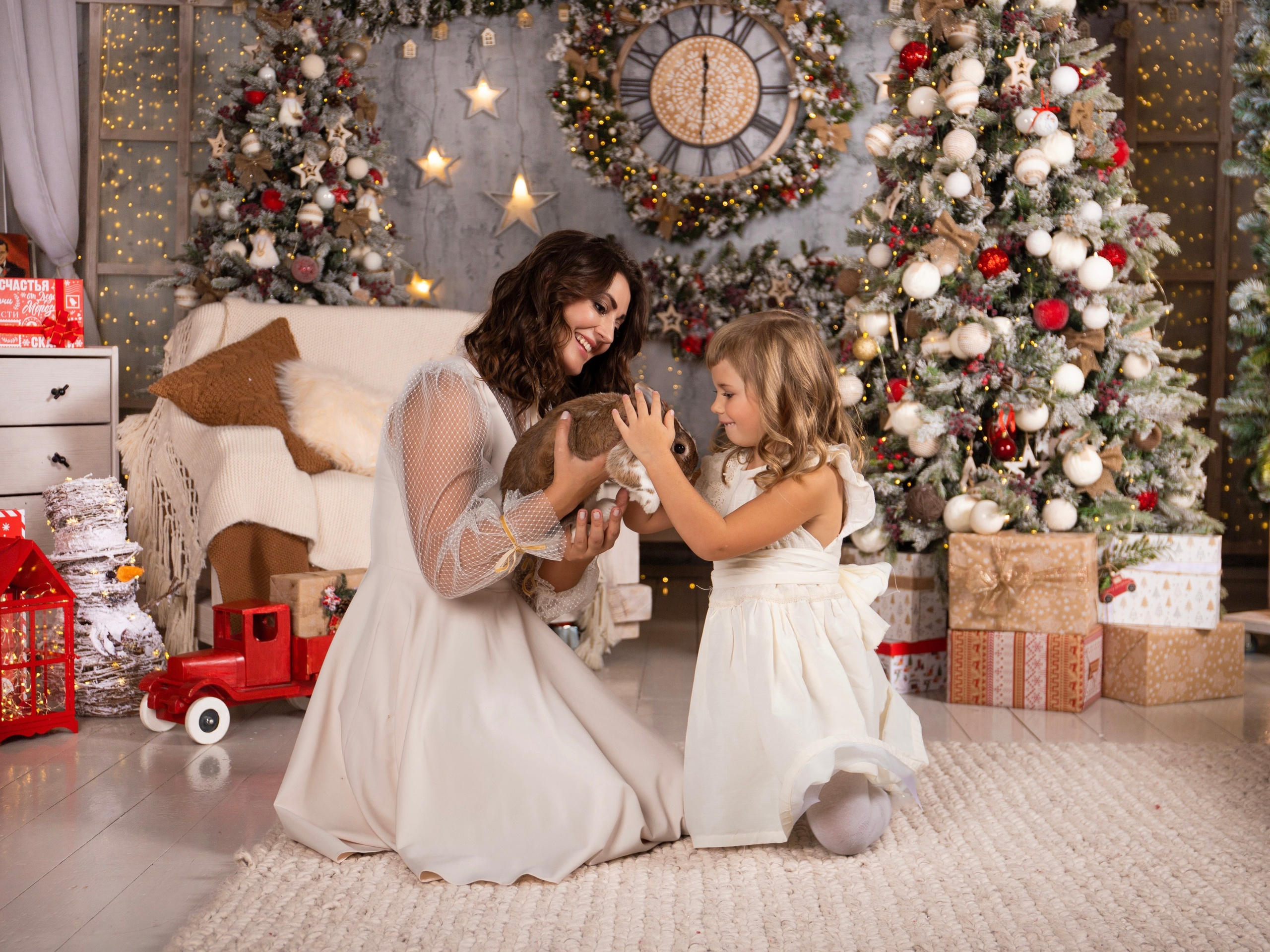 Новогодняя семейная съемка в студии. Свадебный и семейный фотограф в Москве Мила Широких