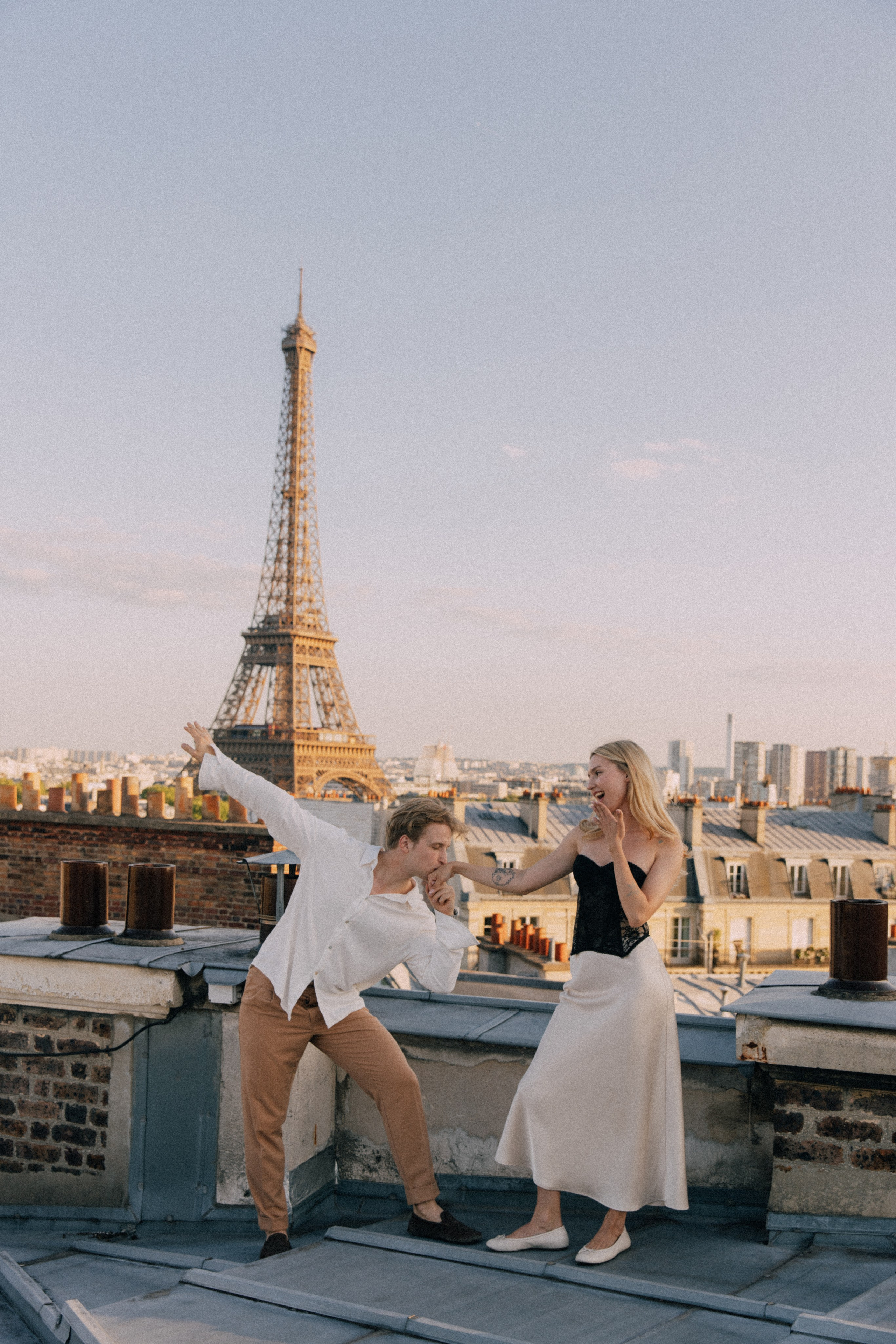 On the rooftops of Paris. Photographer in Paris