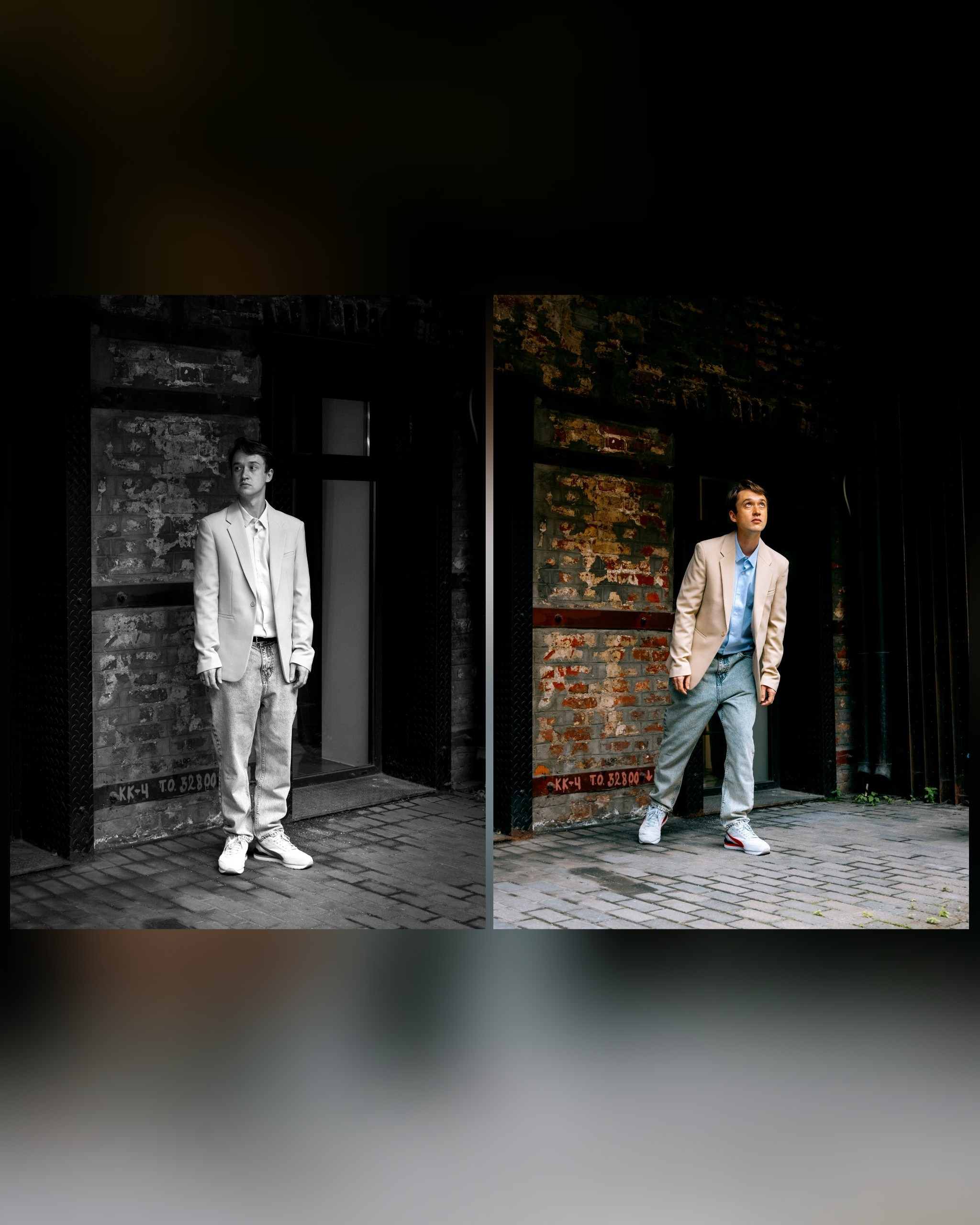 парень на фоне старой кирпичной стены