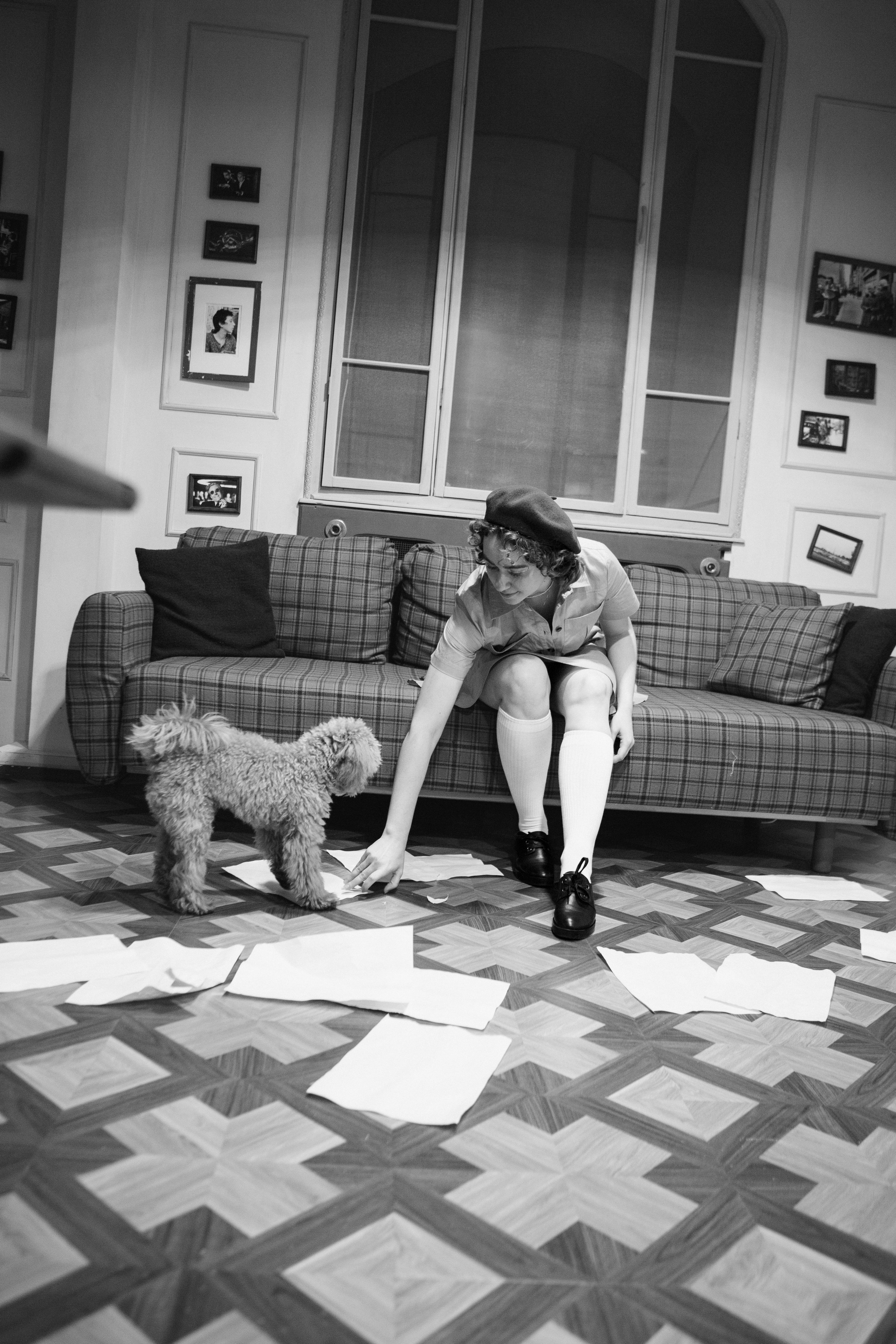 A cinematic daydream in the spirit of Wes Anderson’s style. Portrait, family and pet photographer in Cyprus, Ksenia Bourdelle