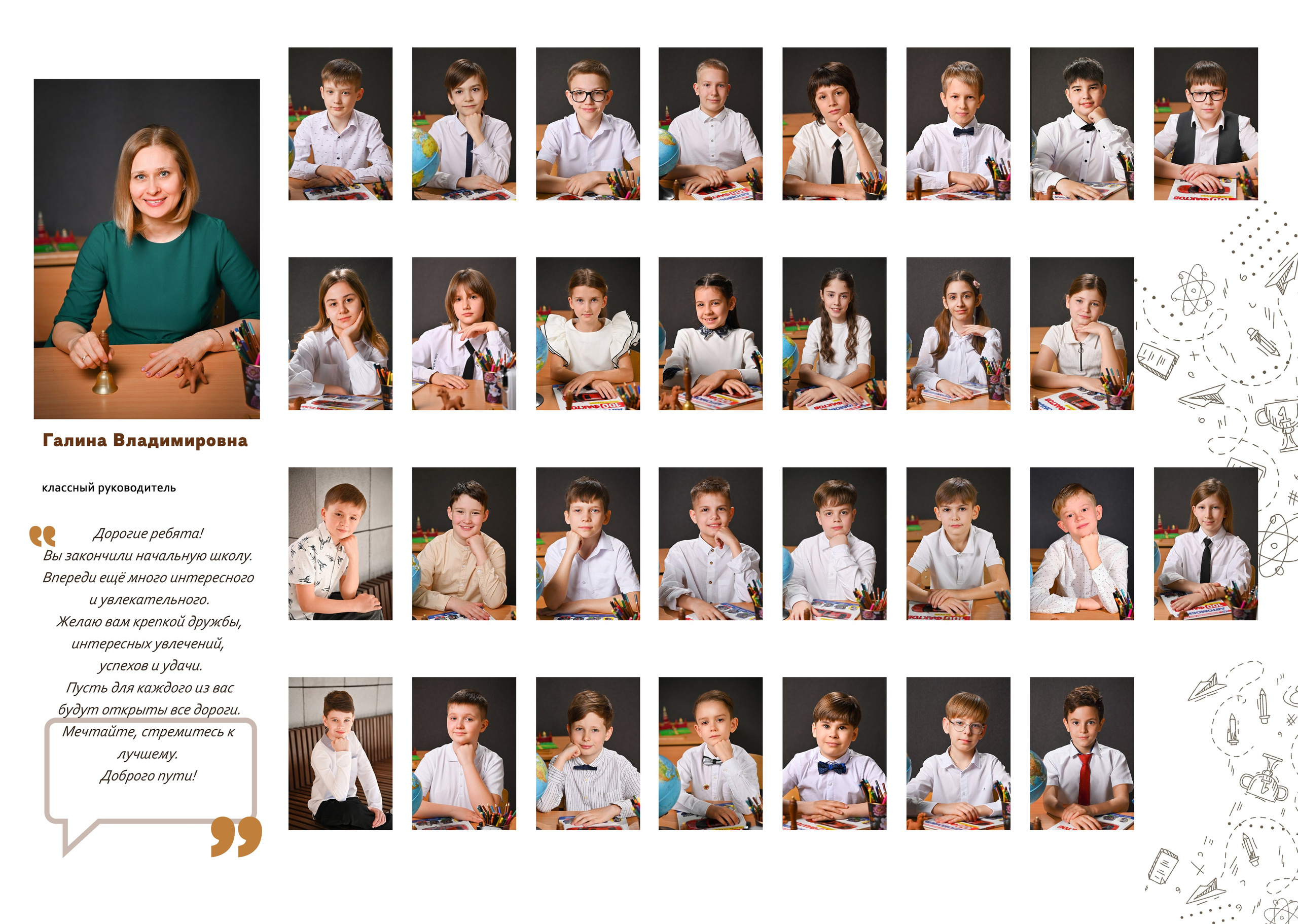 Школьный фотоальбом для ученика 4 класса