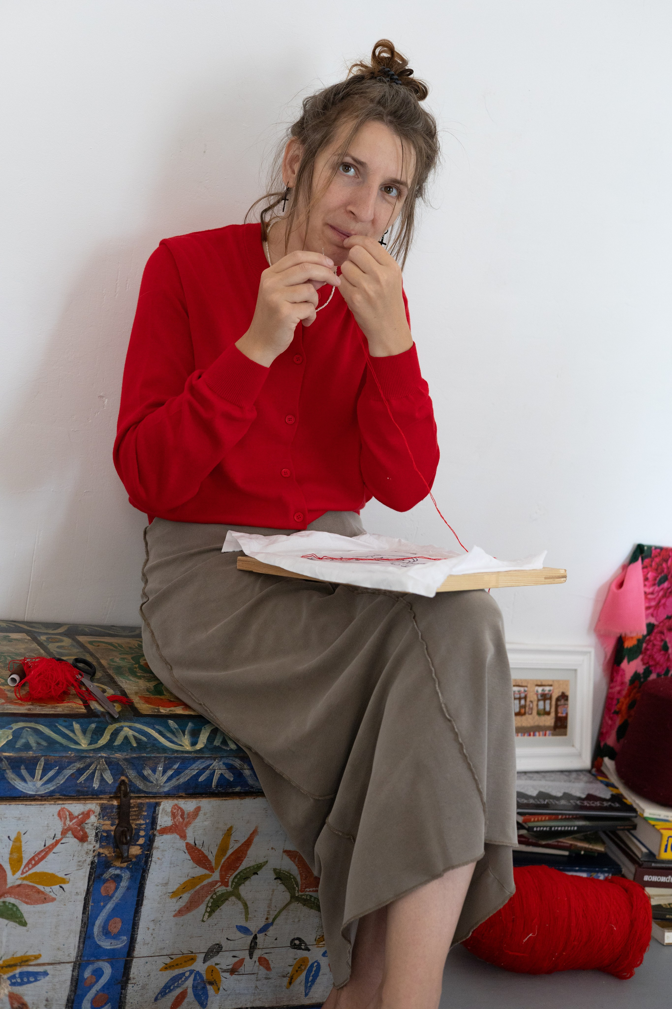 Вера и дети в мастерской. Портрет художника. Марина Лавинская Фотограф из Москвы