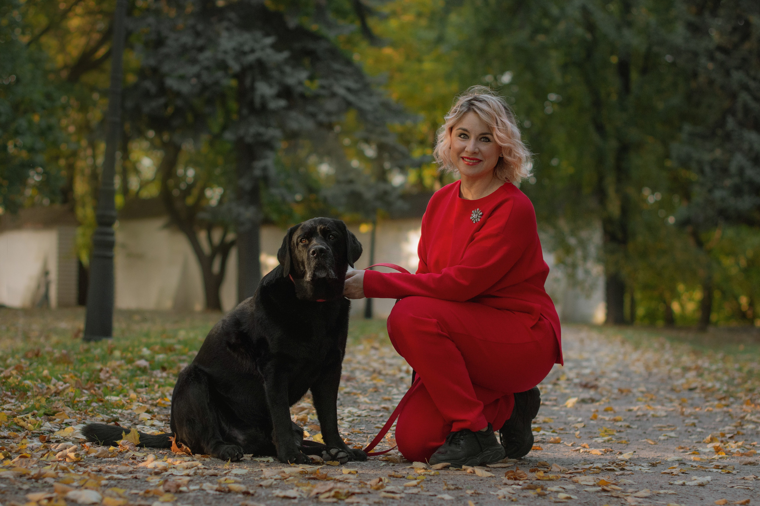 Семейная осенняя фотосессия с собакой. Фотограф собак, анималист в Москве Кира Яковлева