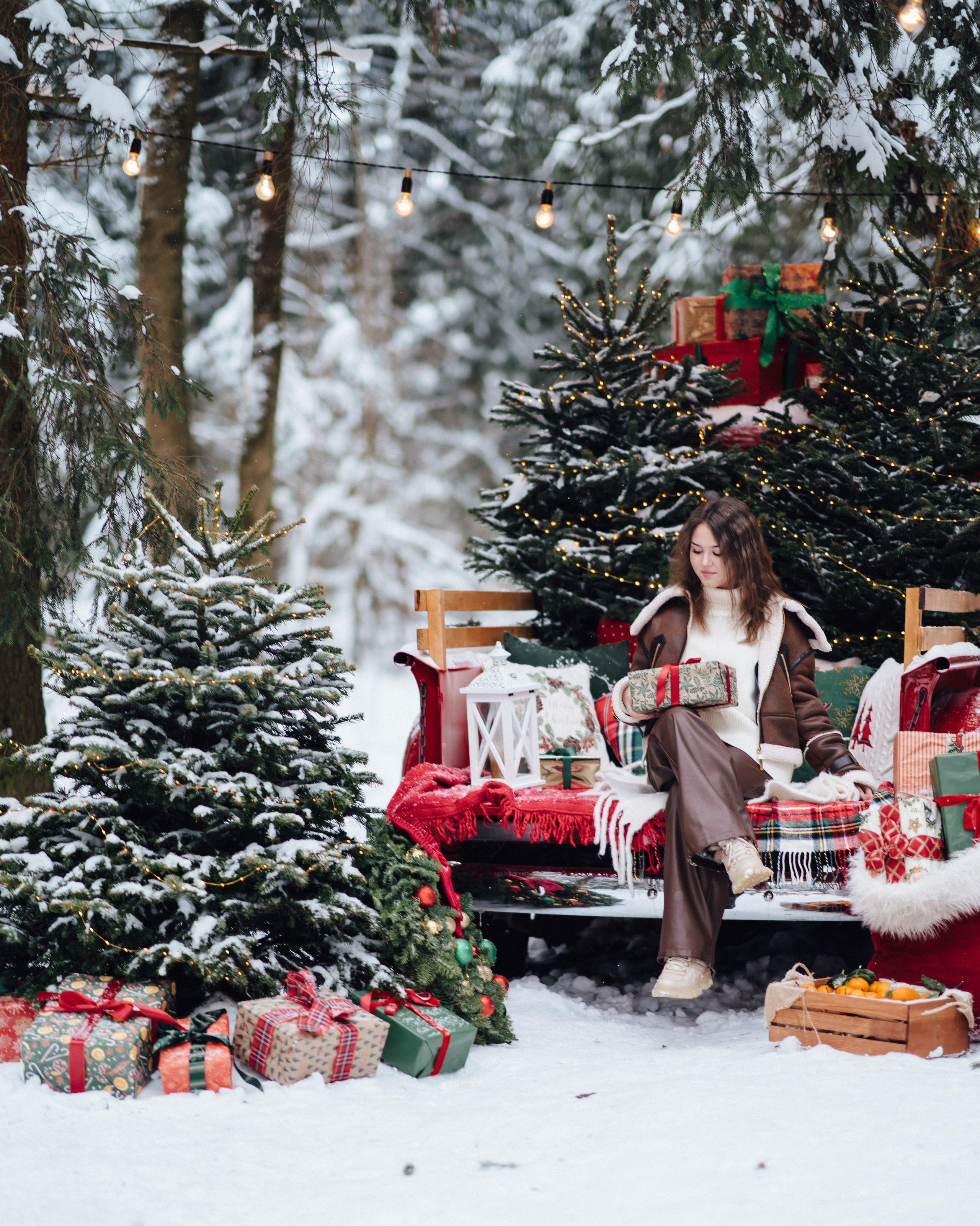 New Year. Red Car. Творческий фотограф взрослых и детей в Москве Анна Блифернец