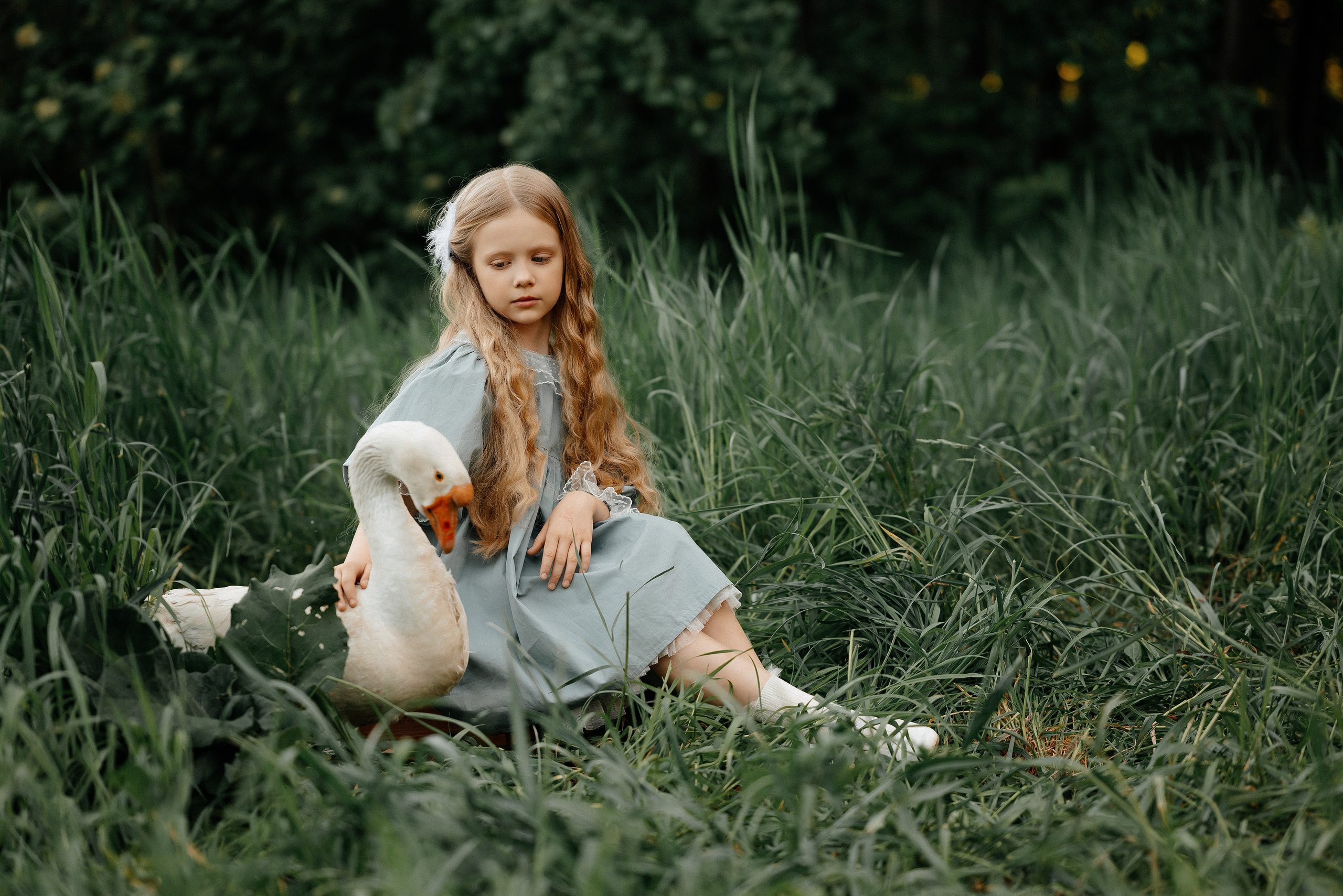 Девочка с гусем. Свадебный и семейный фотограф Нина Полеско