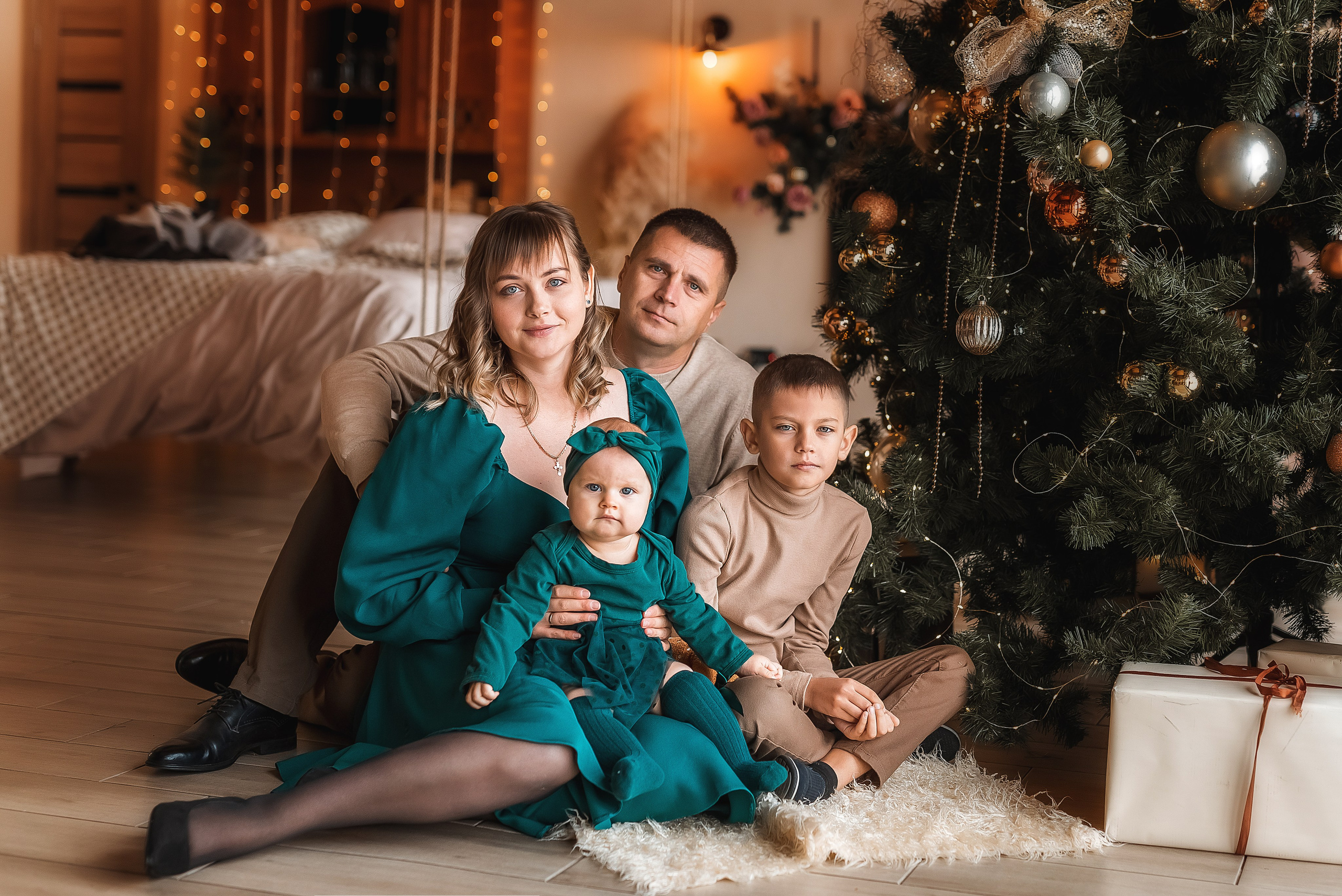 Новогодняя семейная фотосессия. Семейный, детский фотограф в Воронеже Анна Никитина