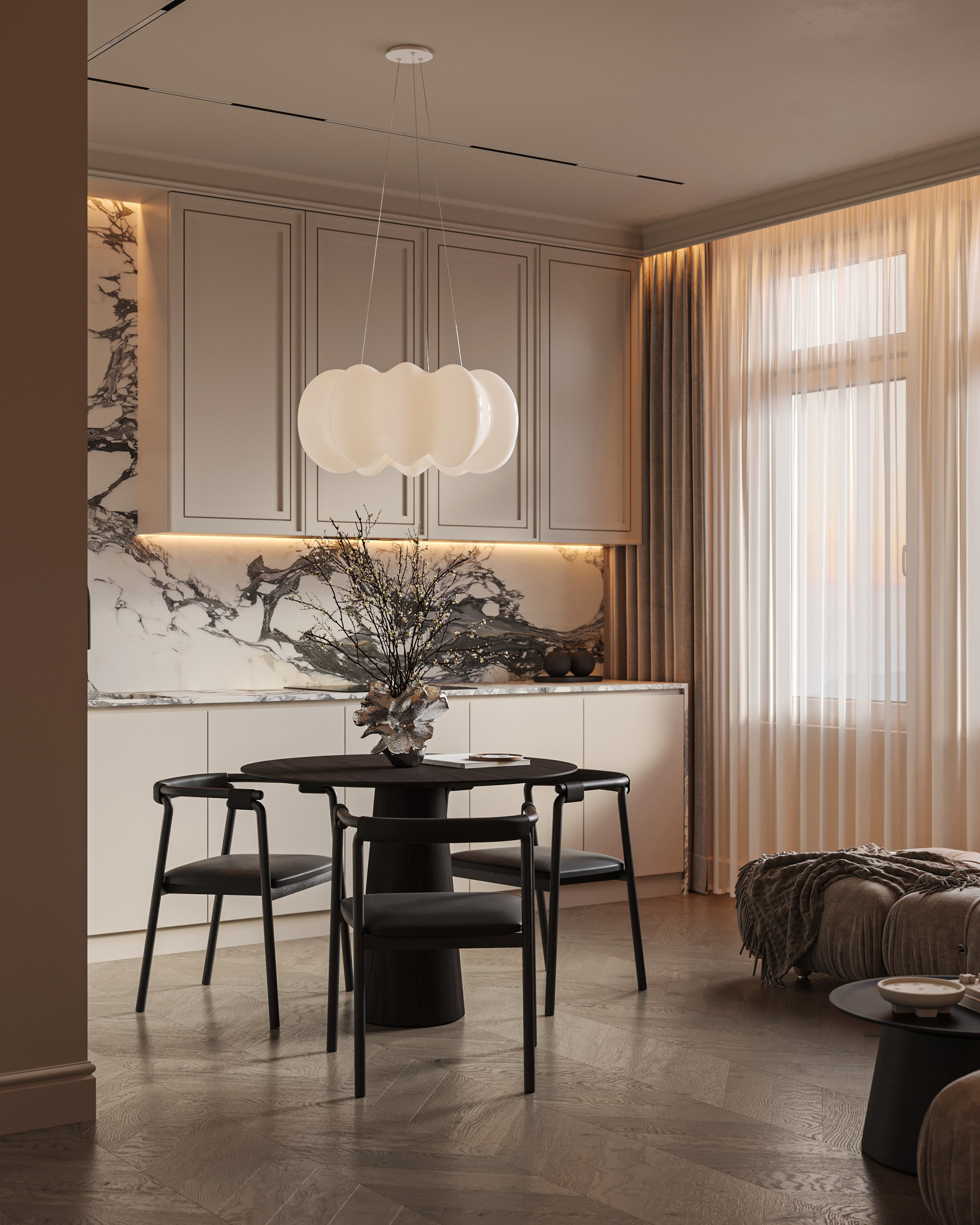 Кухня-гостиная ЖК «Континенталь». 3D визуализация интерьера Надежда Соколова