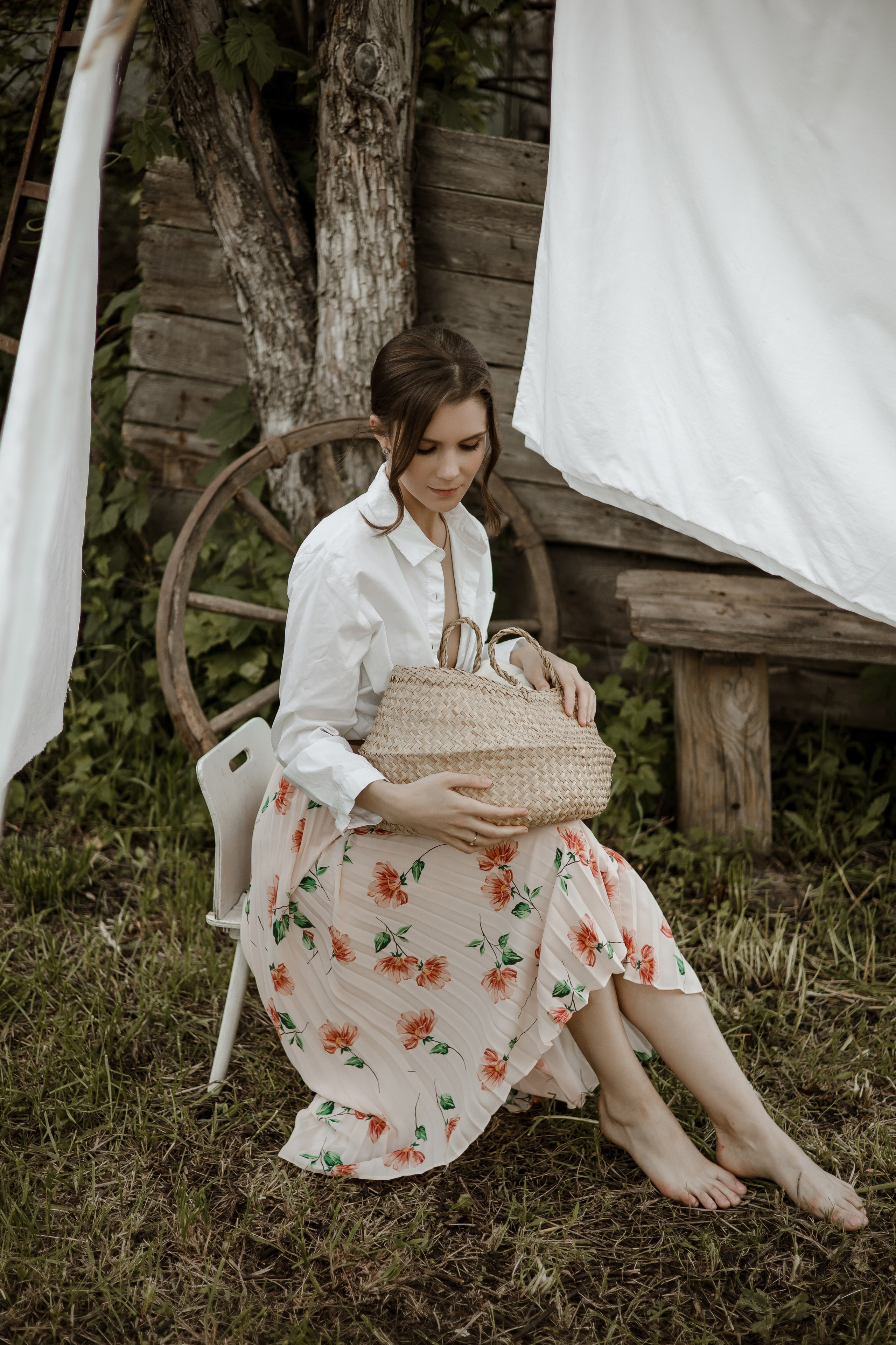 Потретная фотосессия в деревенском стиле на природе. Свадебный и семейный фотограф в Самаре и Тольятти | Елена Топанцева