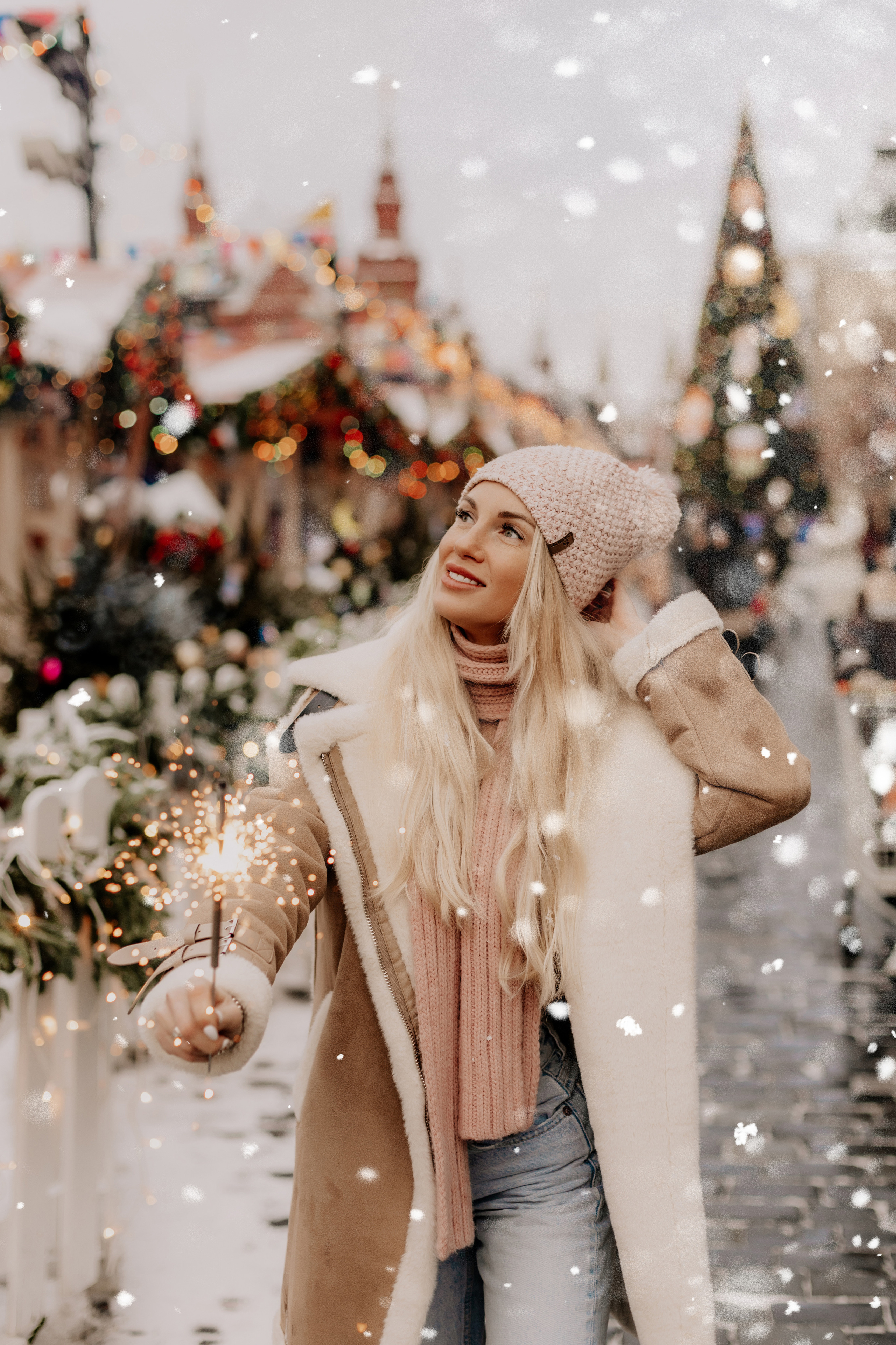 Новогодняя фотосессия в Москве, Фотограф Ольга Шевелёва, фотосессия на Красной площади зимой