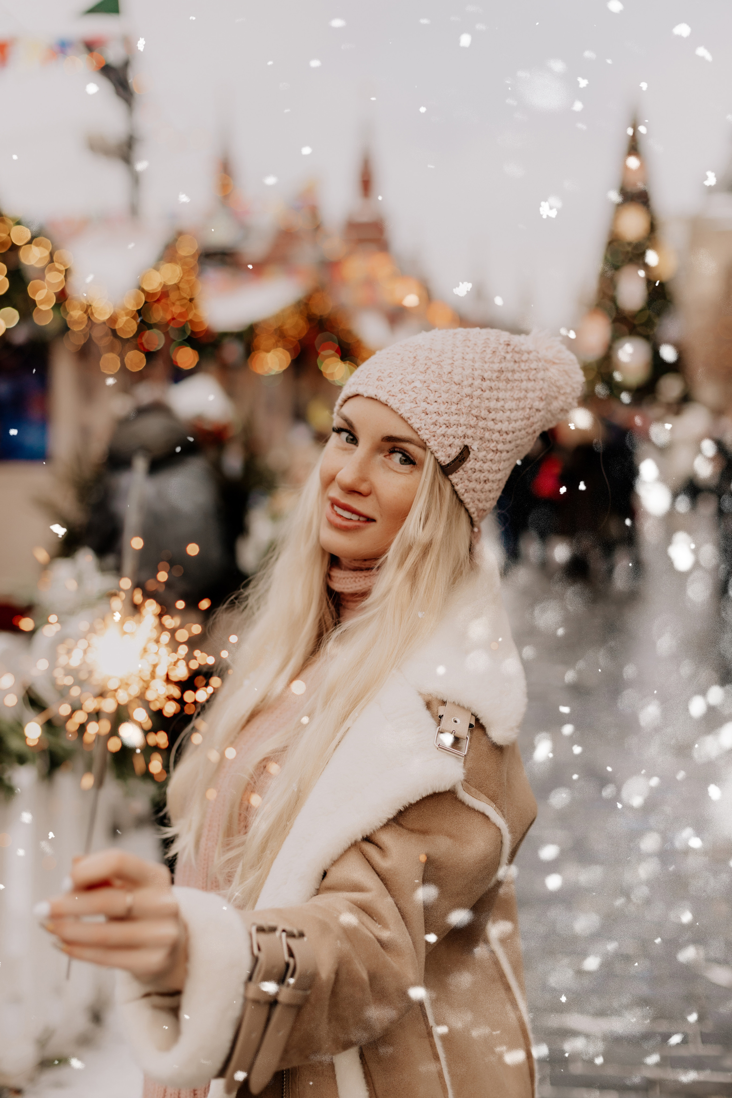 Новогодняя фотосессия в Москве, Фотограф Ольга Шевелёва, фотосессия на Красной площади зимой