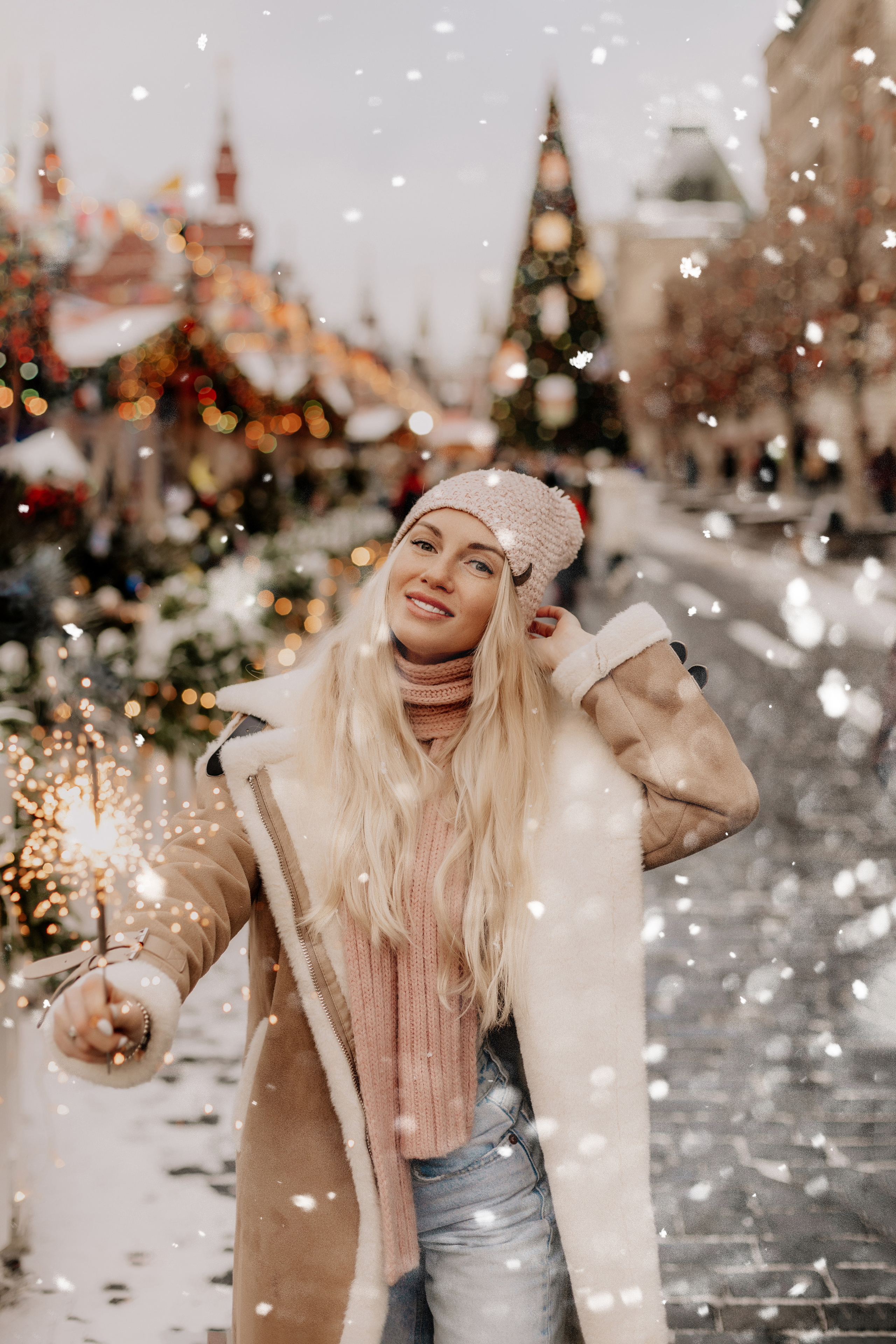 Новогодняя фотосессия в Москве, Фотограф Ольга Шевелёва, фотосессия на Красной площади зимой