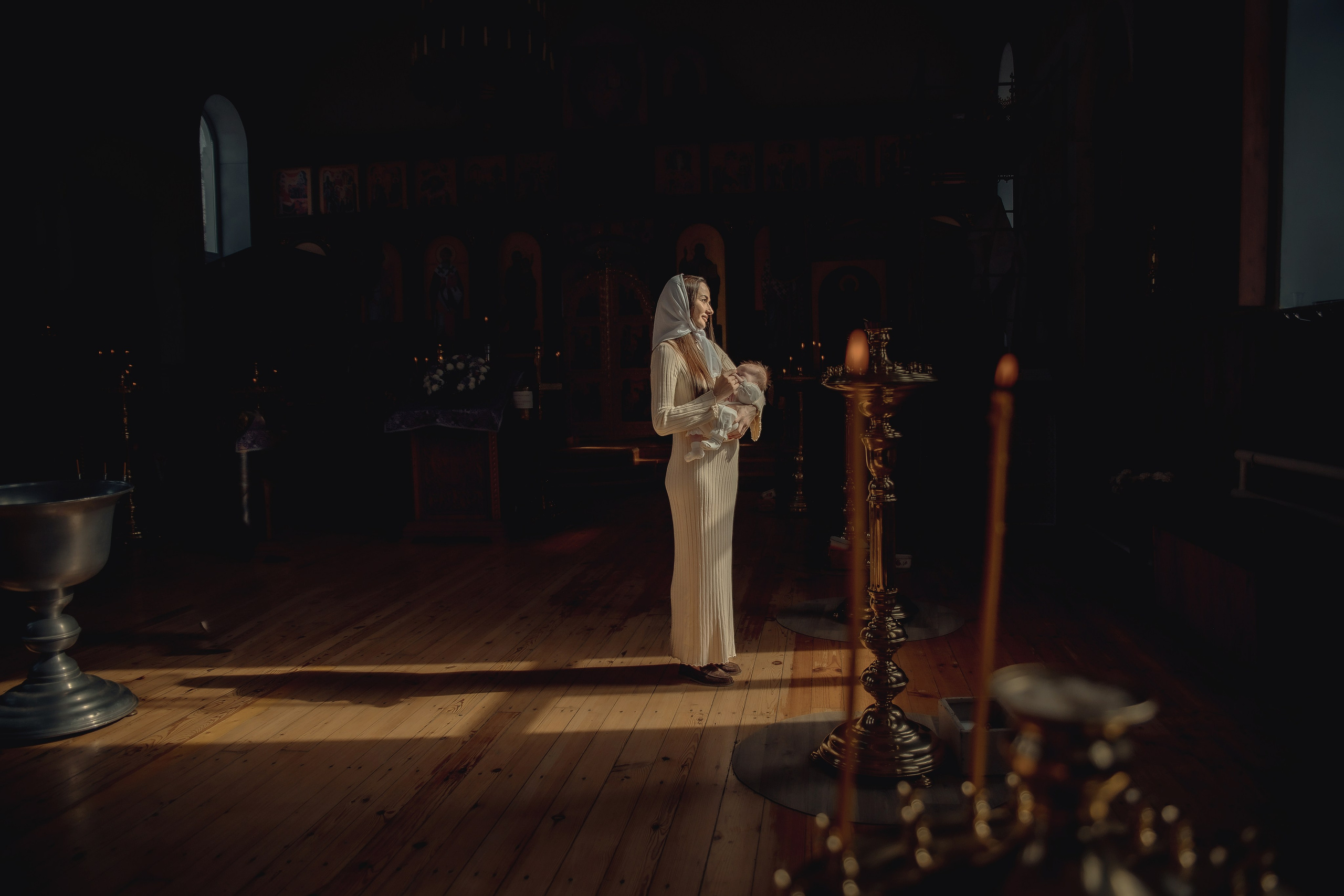 Таинство Крещения Александра. Храм Николая Чудотворца г. Краснослободск. Церковный, семейный и репортажный фотограф Волгоград, Волжский