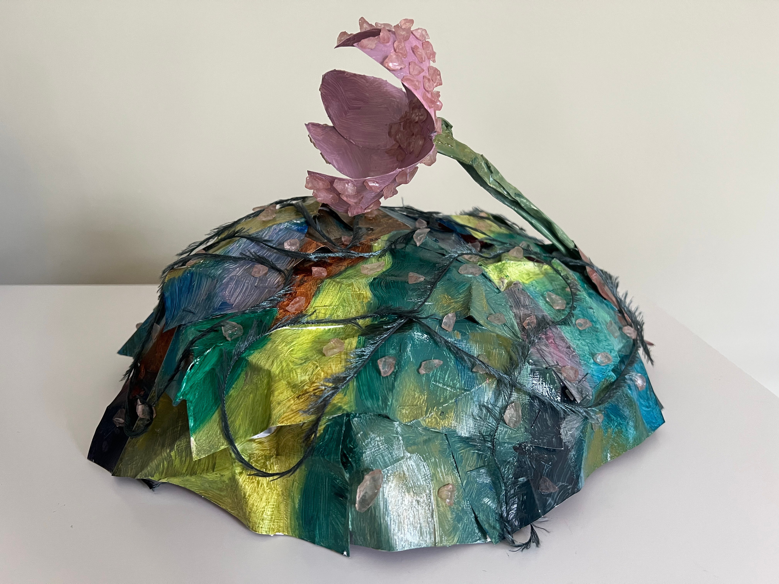 The lotus, 2025. Oil, aluminum,