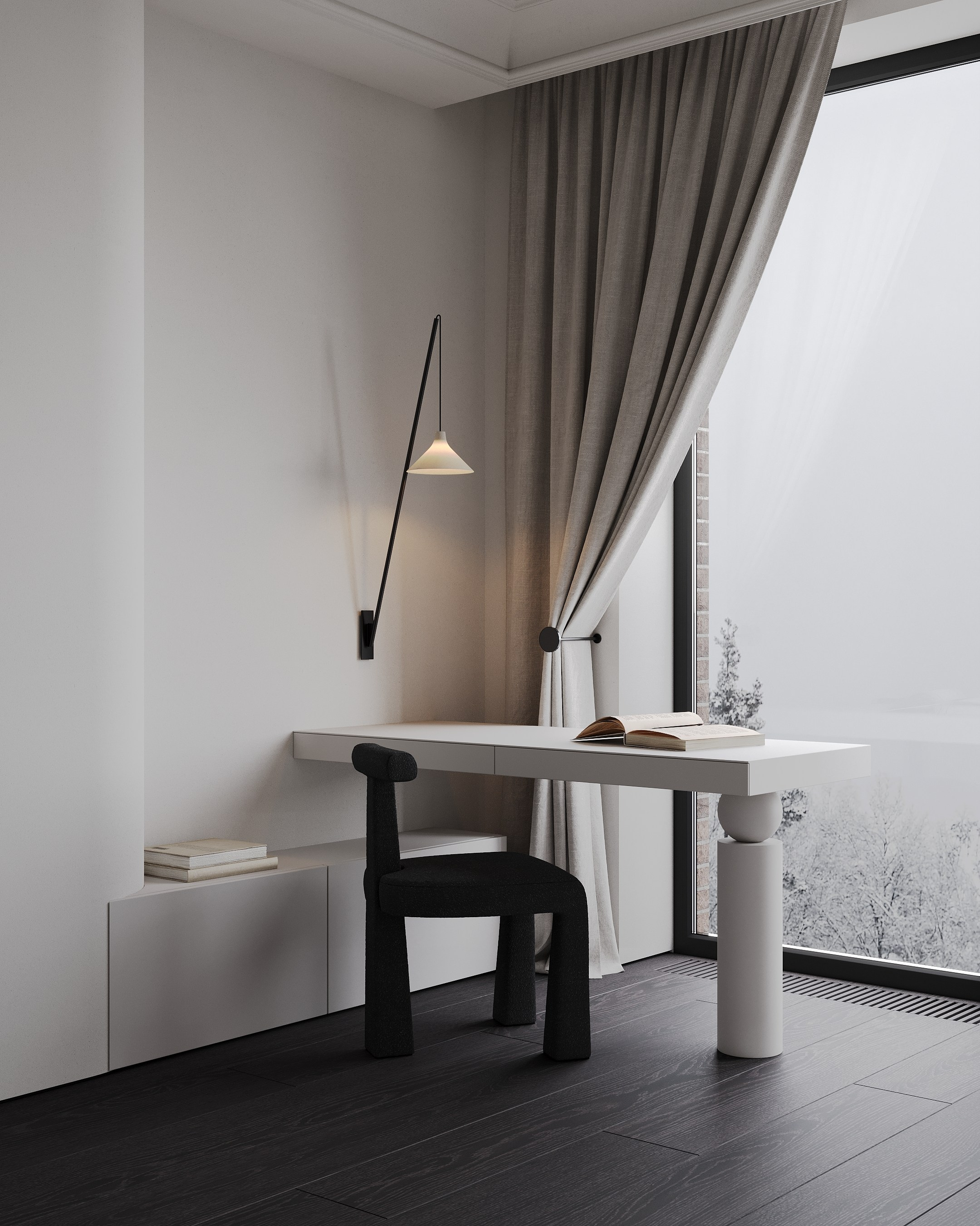 Светлое рабочее место в детской комнате Dea como interior