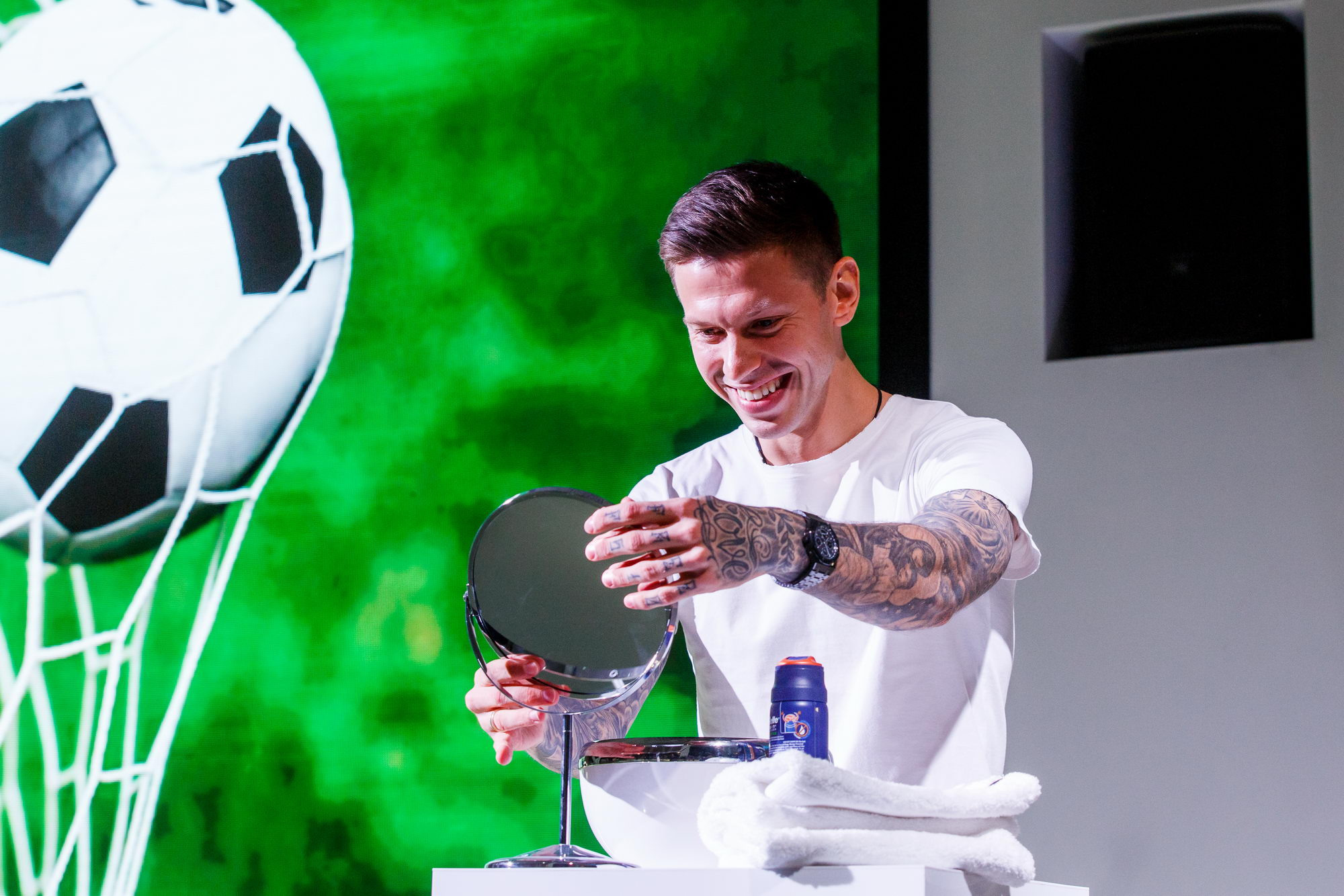 Федор Смолов лицо Gilette Россия. Фотограф Иван Недорез