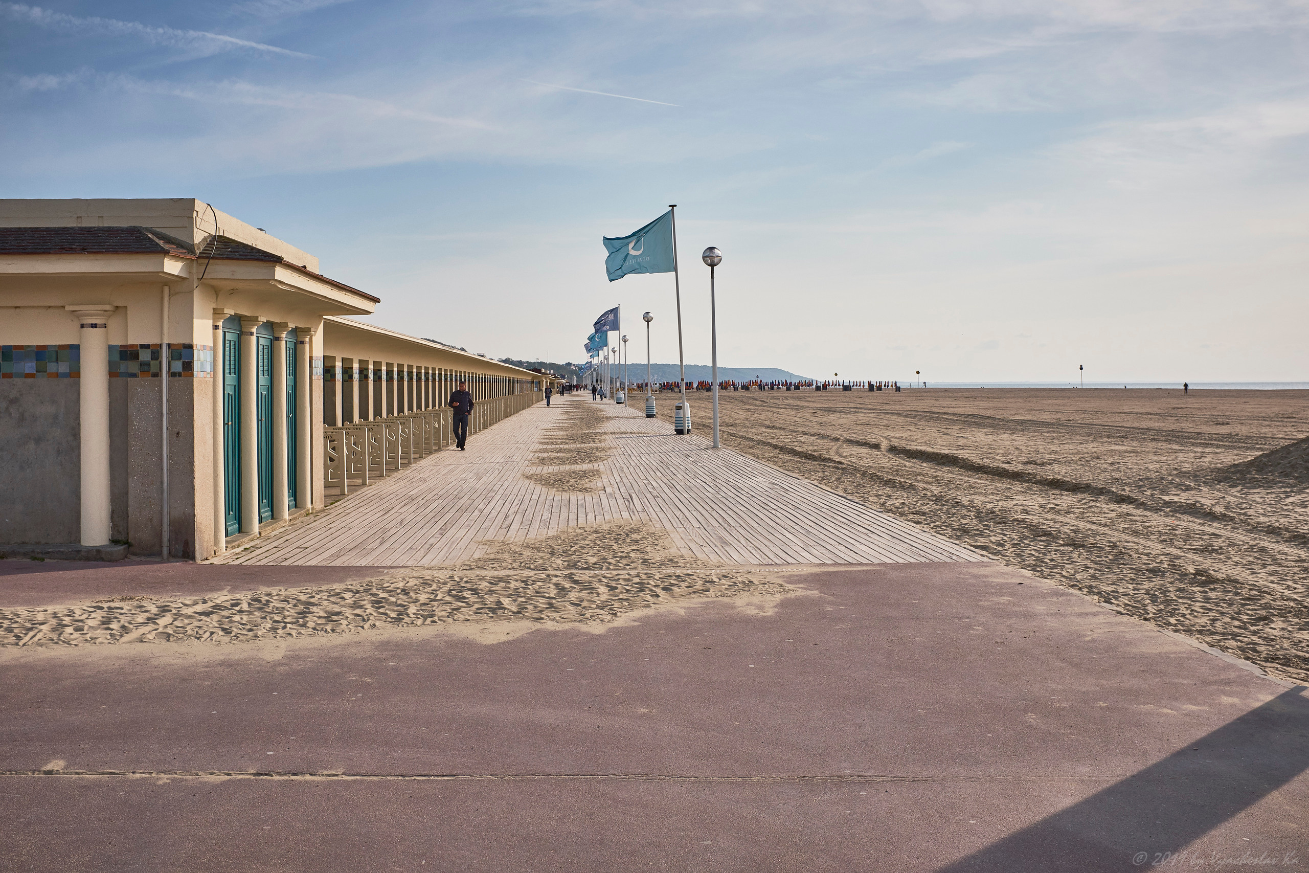 Трувиль, Нормандия, пляж с кабинками знаменитостей