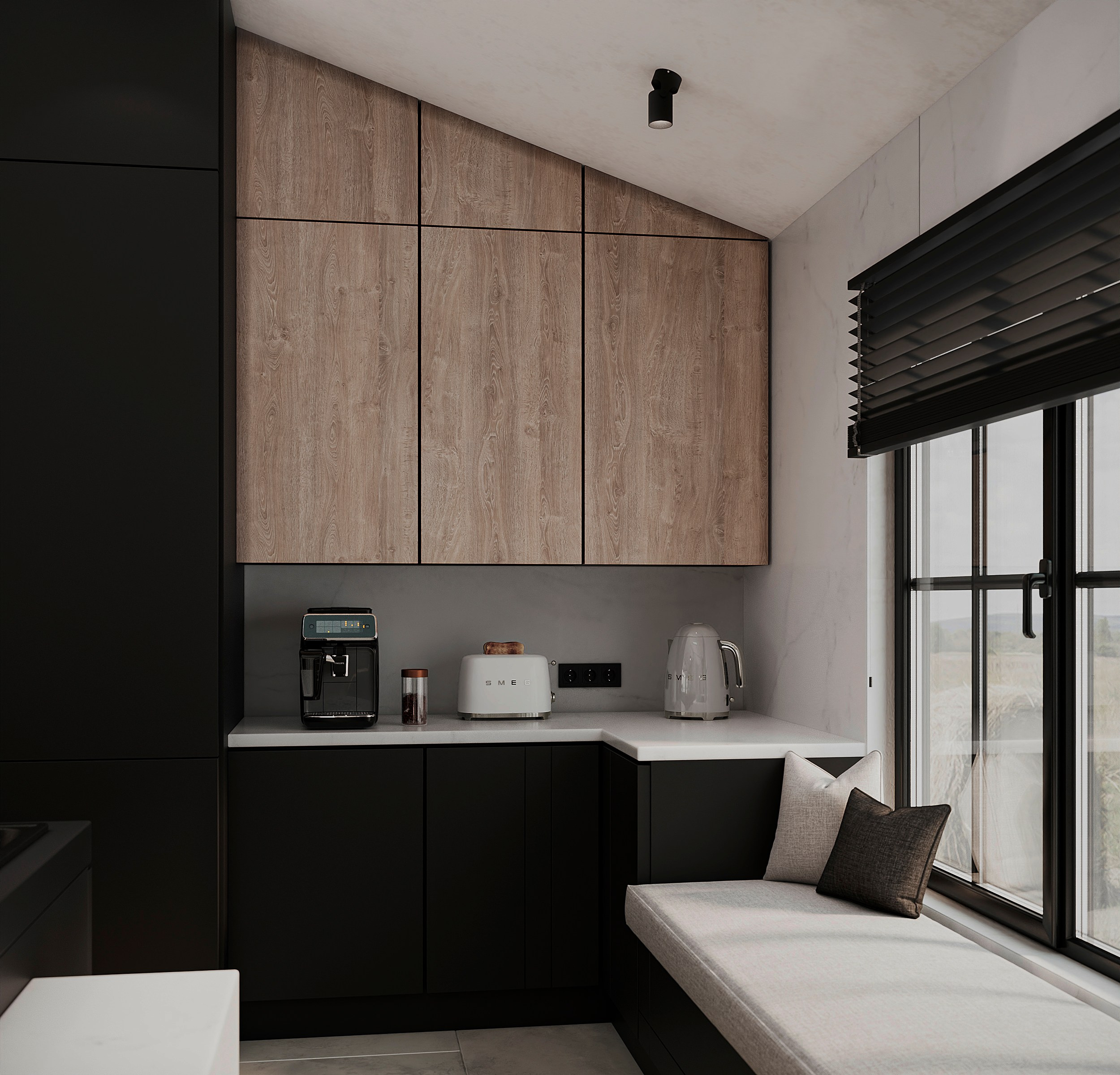 Кухня — Гостиная и прихожая в одном помещении 🤍