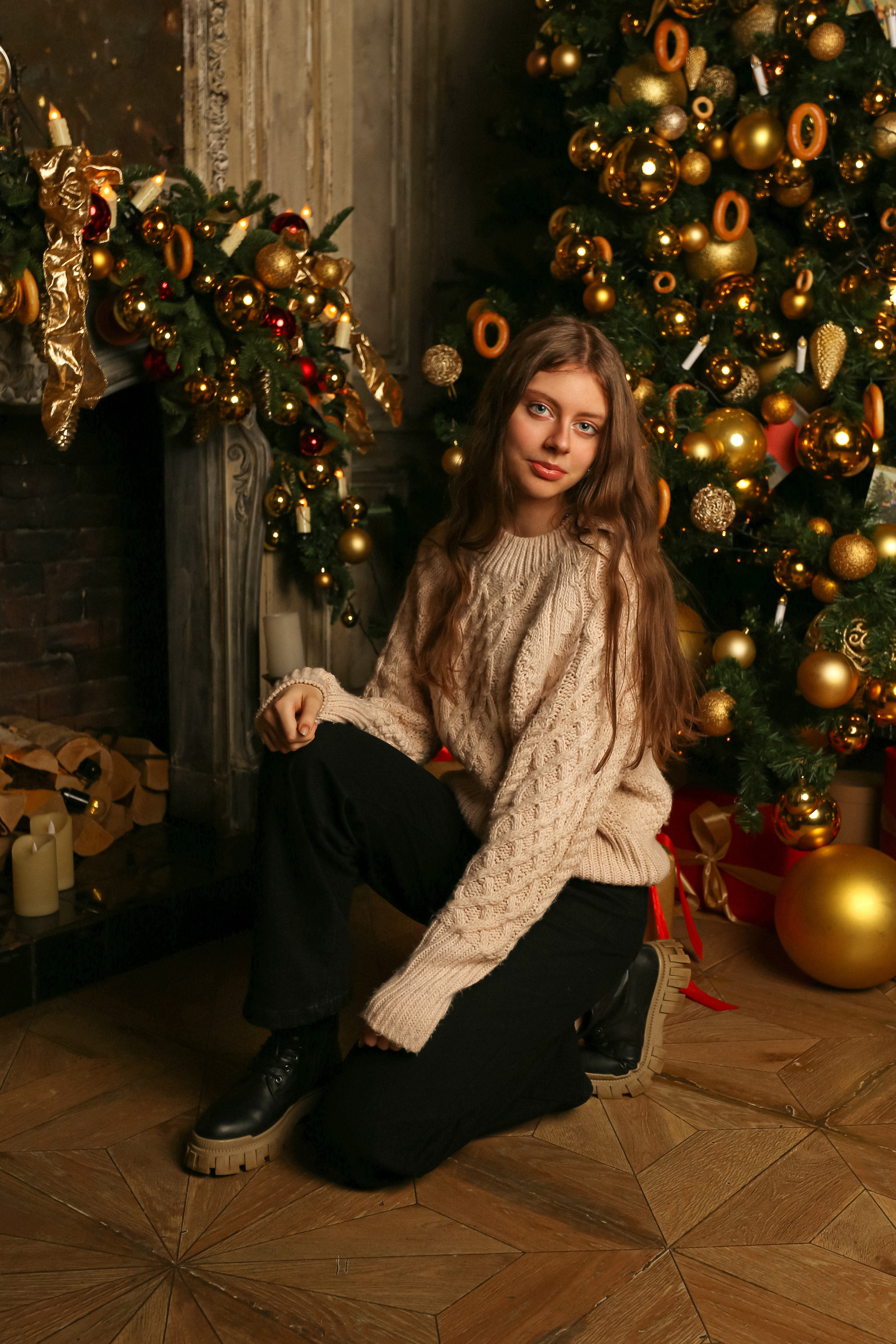 Новогодняя съемка в Cross fotostudio. Семейный фотограф в Москве и МО Варвара Шаранова