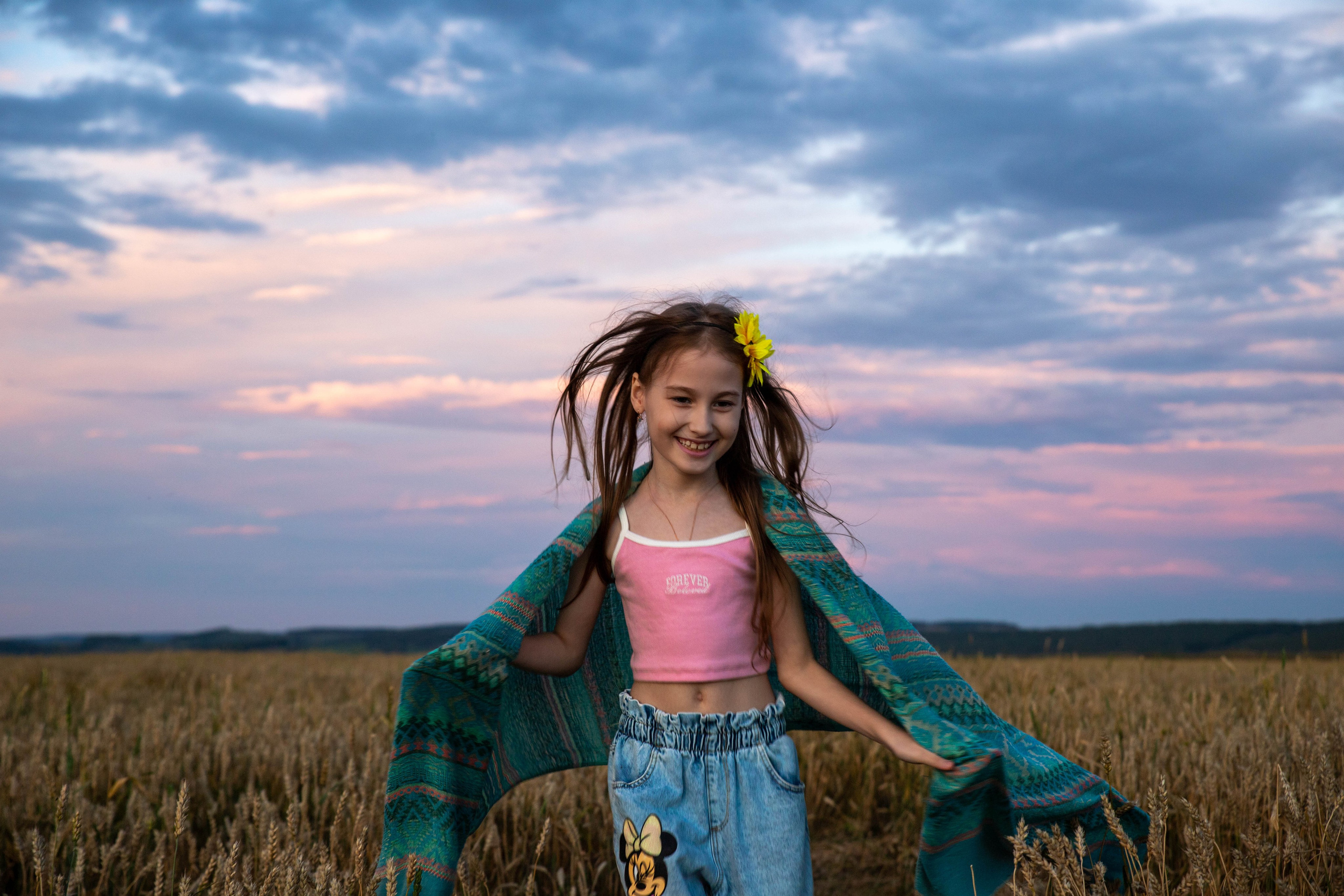 Фотосет в подсолнухах. Алена и Арина. Фотограф Лапочкина Татьяна