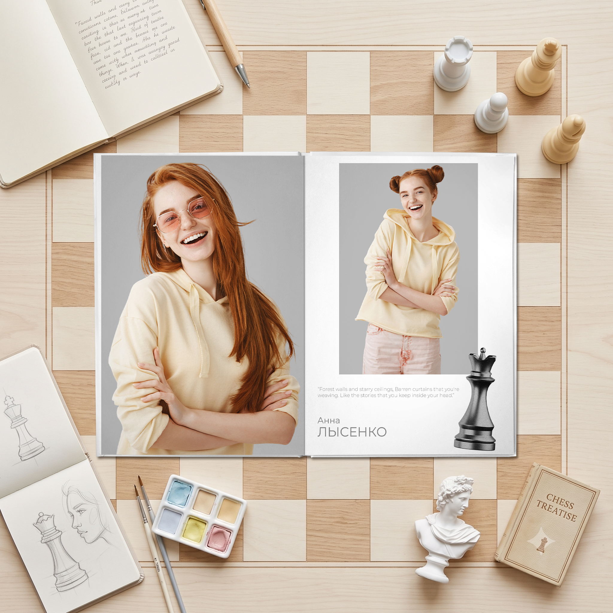 042 Chess. Дизайны, psd шаблоны школьных и выпускных альбомов и обложек