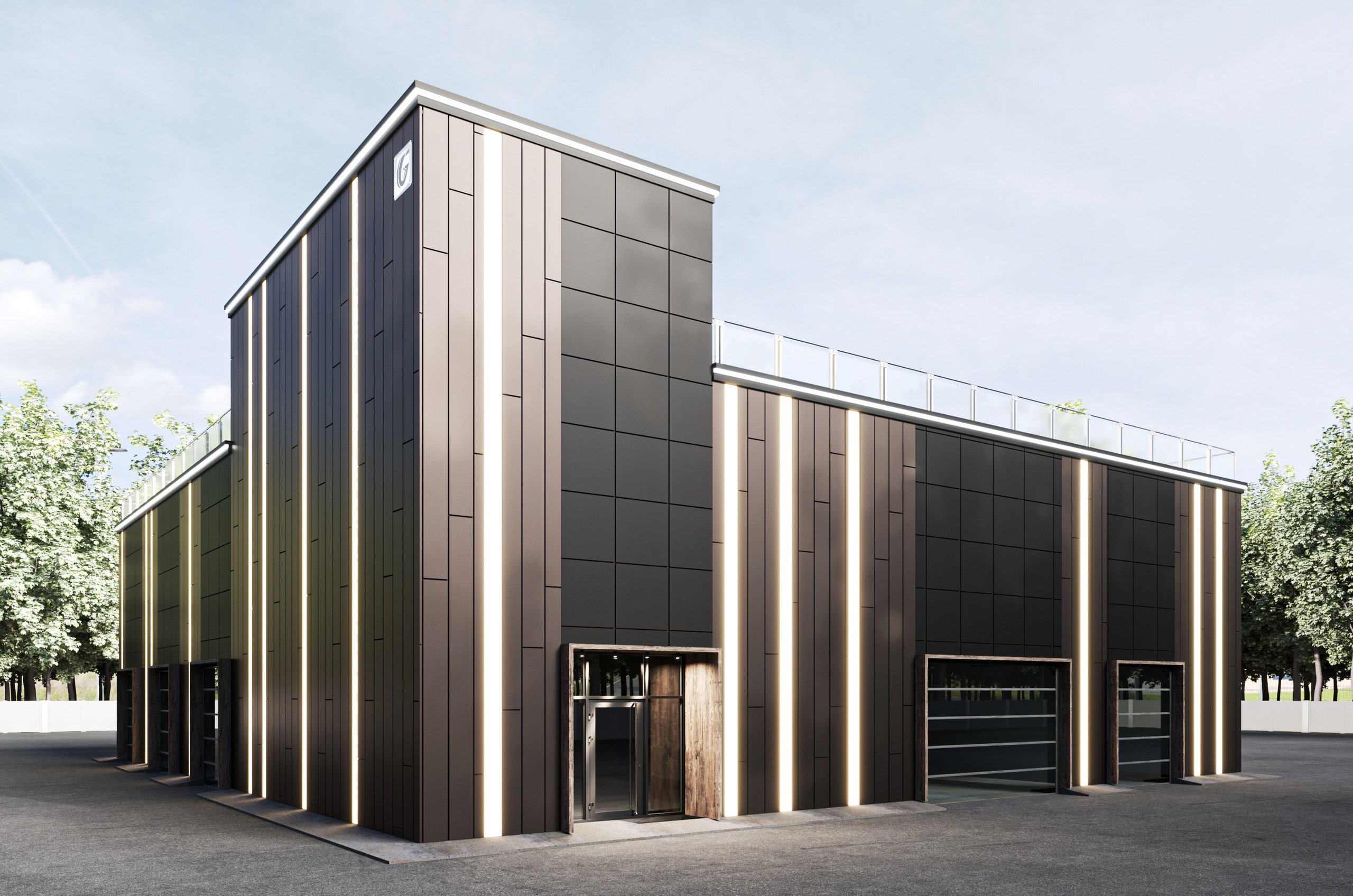 Автомоечно-детейлинговый комплекс. Проект фасадов. Дизайн интерьера и экстерьера в Санкт-Петербурге Яна Емельянова