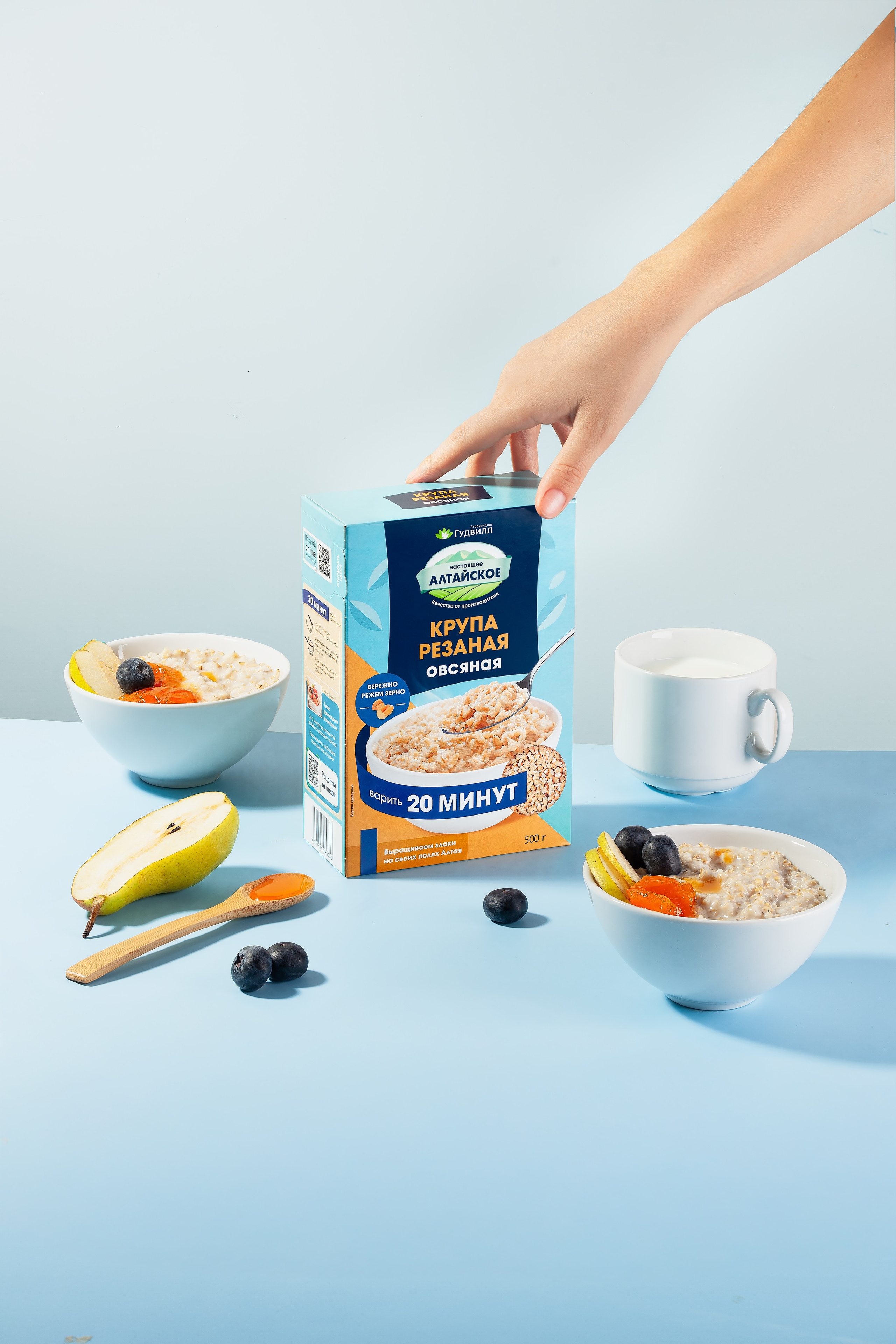 FOOD и рекламная съемка для производителя круп АО "Алтайская Крупа". Юлия Василенко, Профессиональный предметный рекламный фотограф Барнаул, Алтай, и по всей России онлайн