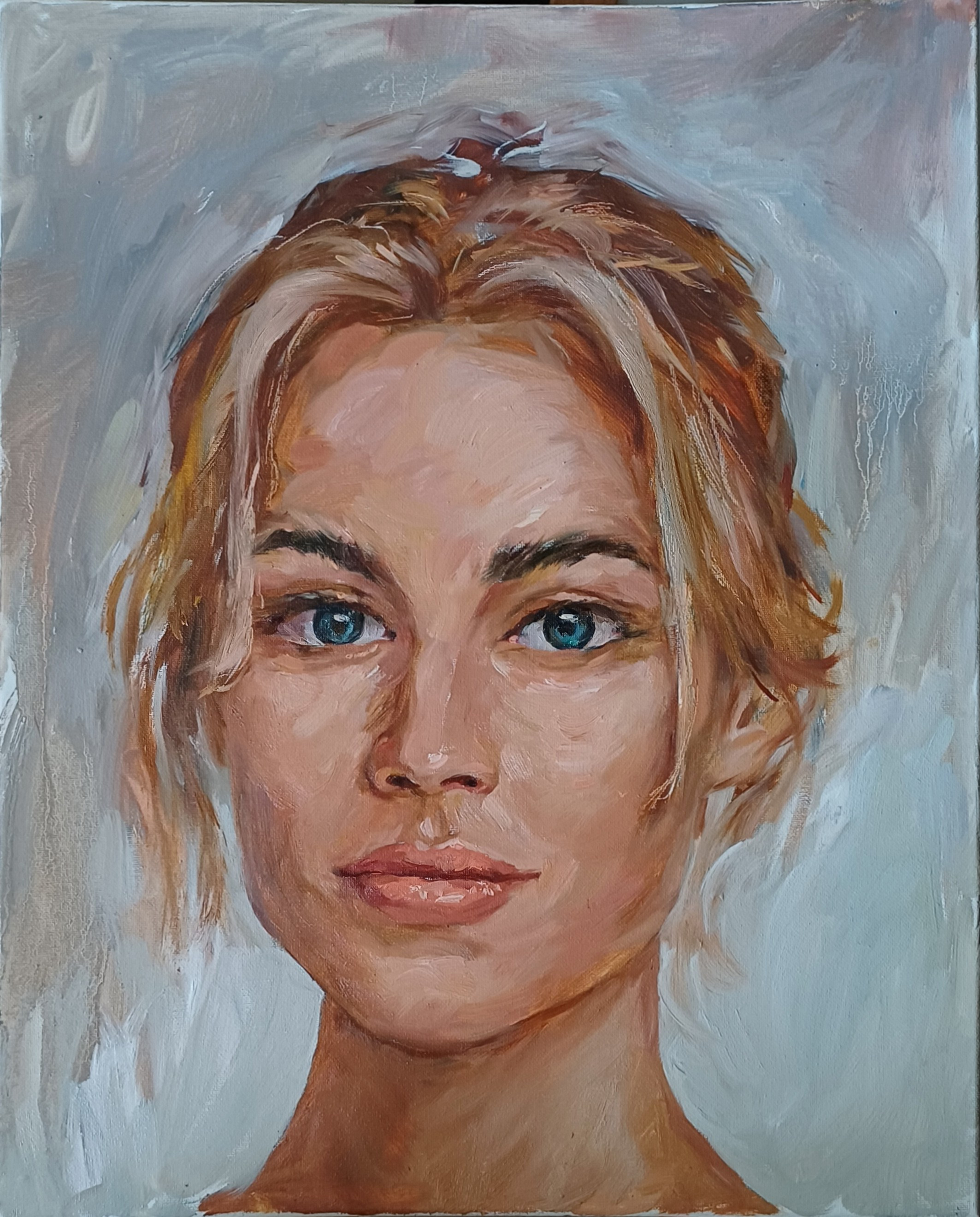 Женский портрет. Заказать портрет маслом на холсте по фото в яркой живописной манере